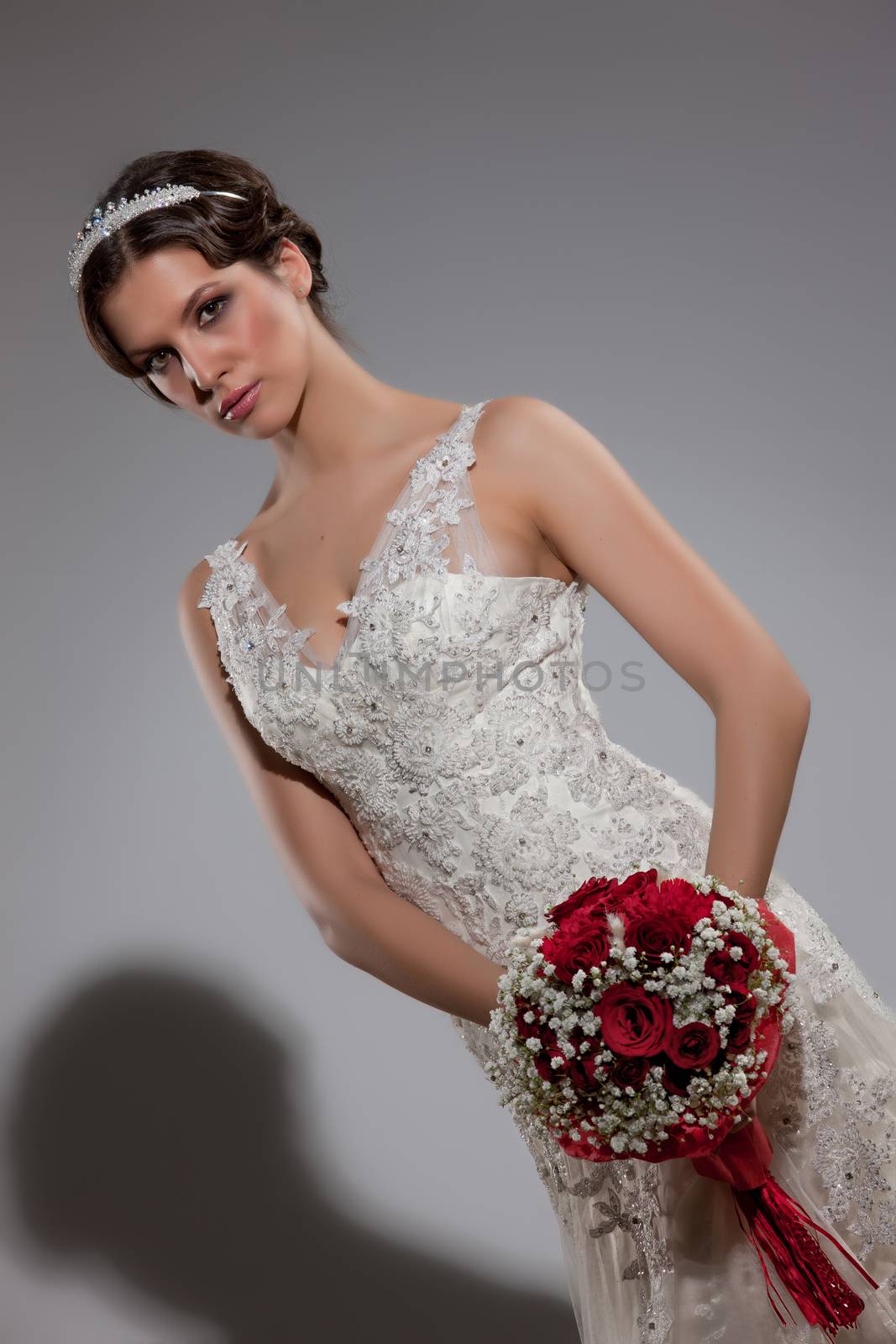 Young beautiful woman in a wedding dress