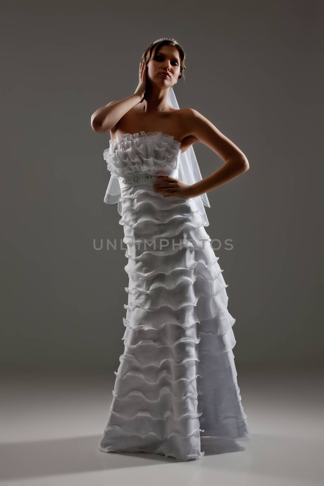 Young beautiful woman in a wedding dress