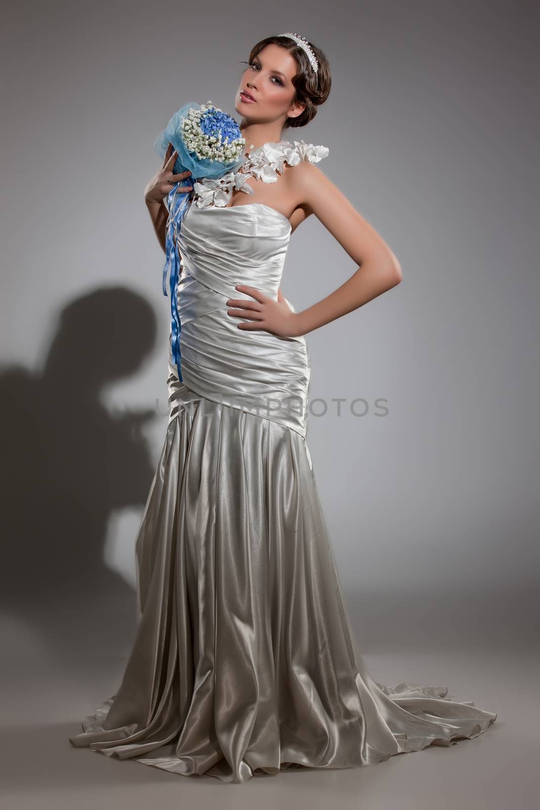 Young beautiful woman in a wedding dress