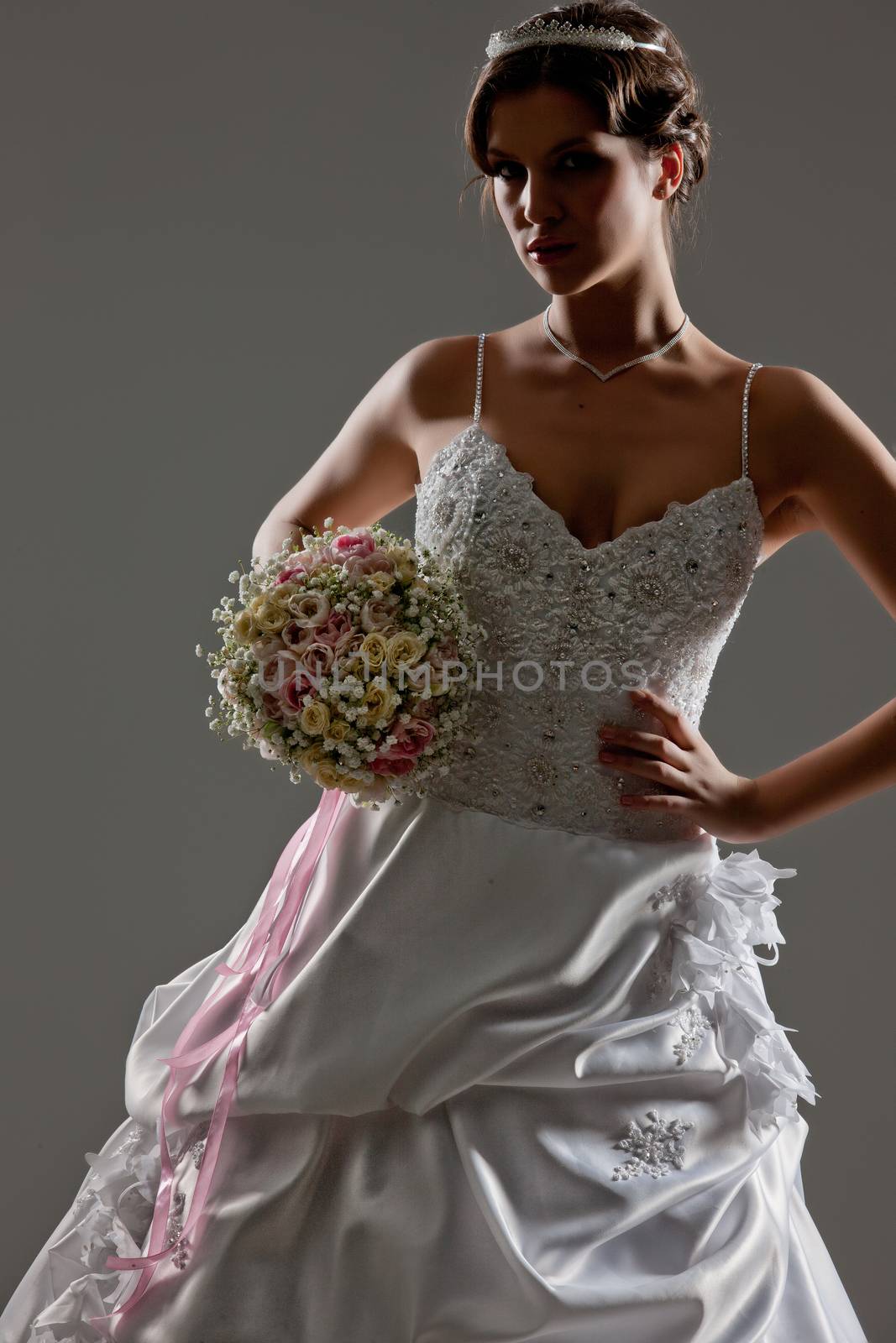 Young beautiful woman in a wedding dress