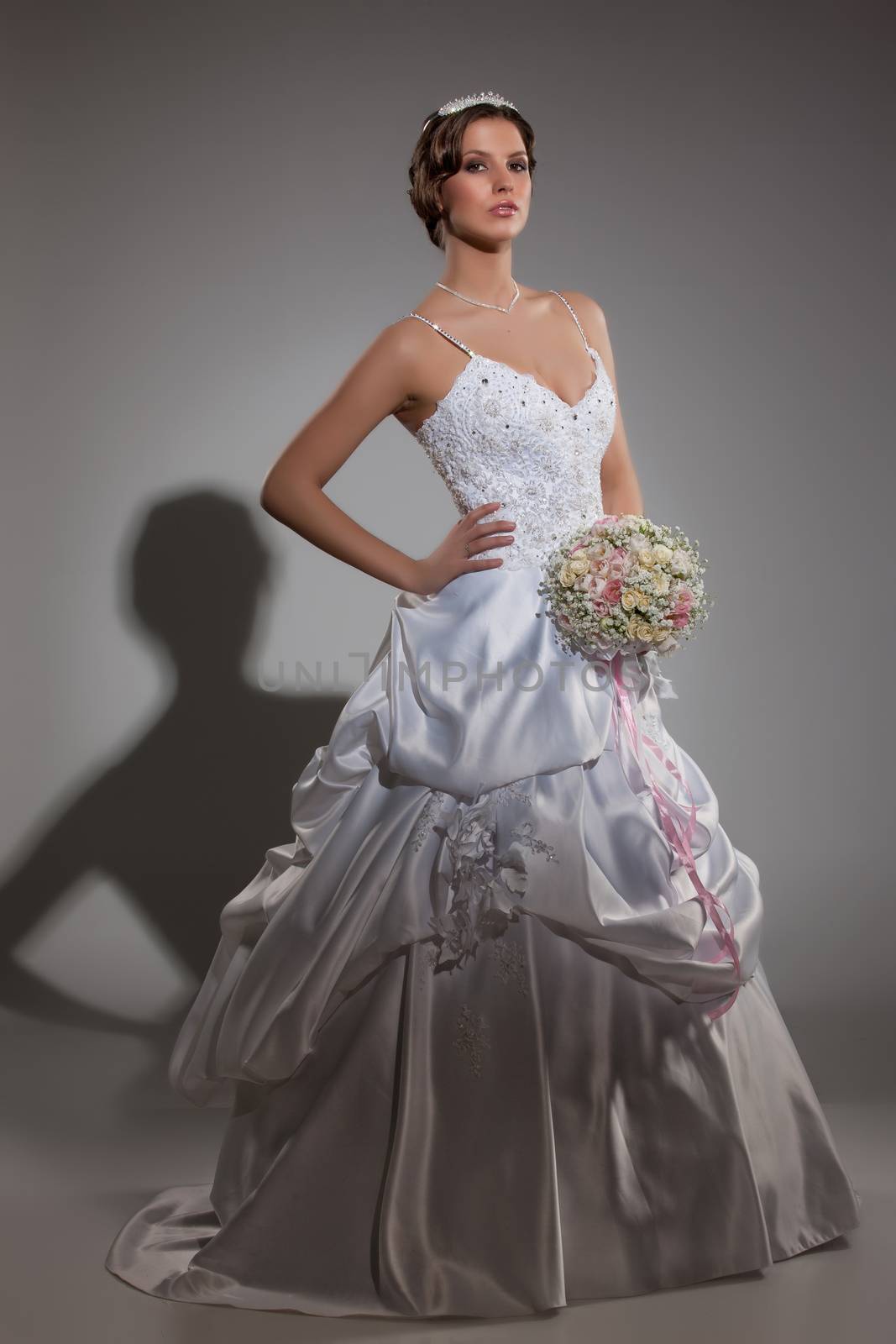 Young beautiful woman in a wedding dress