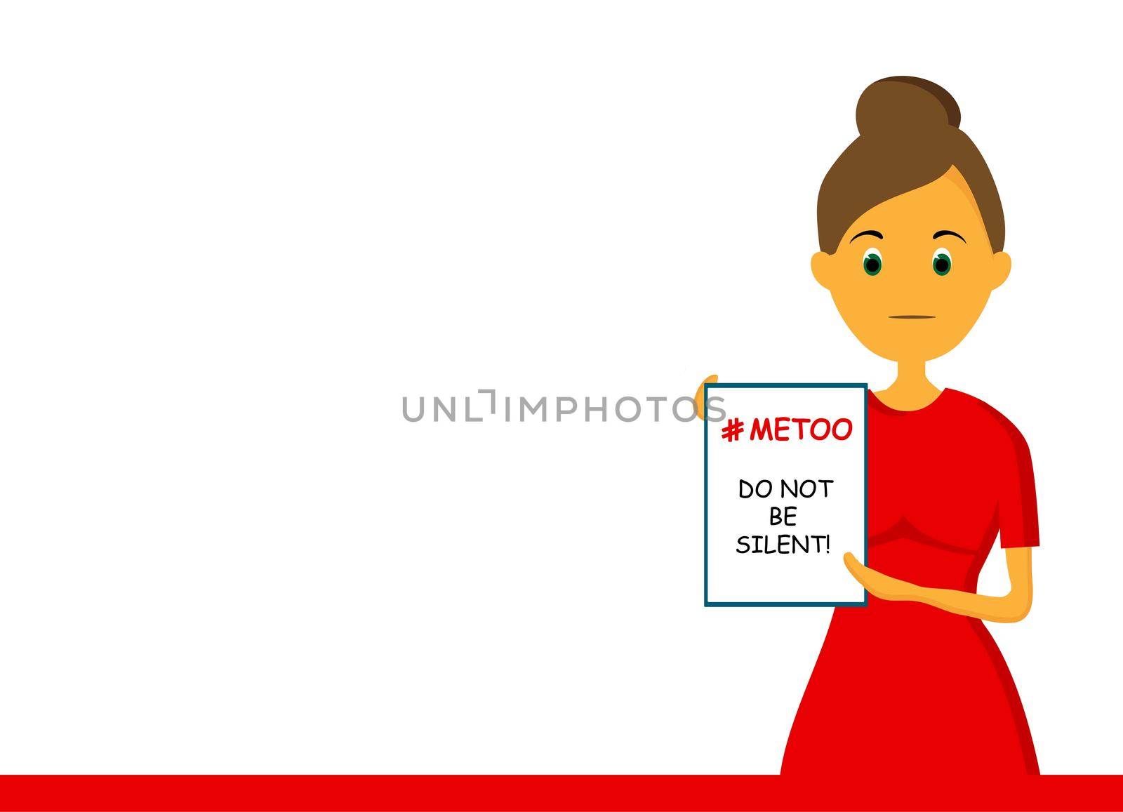 Do not be silent. The concept of sexual violence and harassment. Metoo movement. Hashtag. Feminism. illustration isolated on a white background.