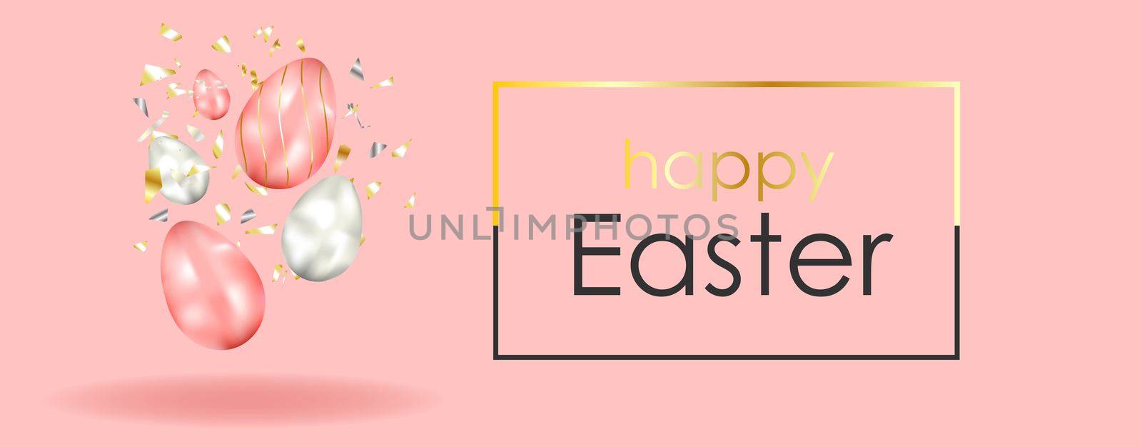 EASTER SALE. banner. chicken on a yellow background. Happy easter. Poster or postcard horizontal format. Spring break. Bright colours. Realistic design.