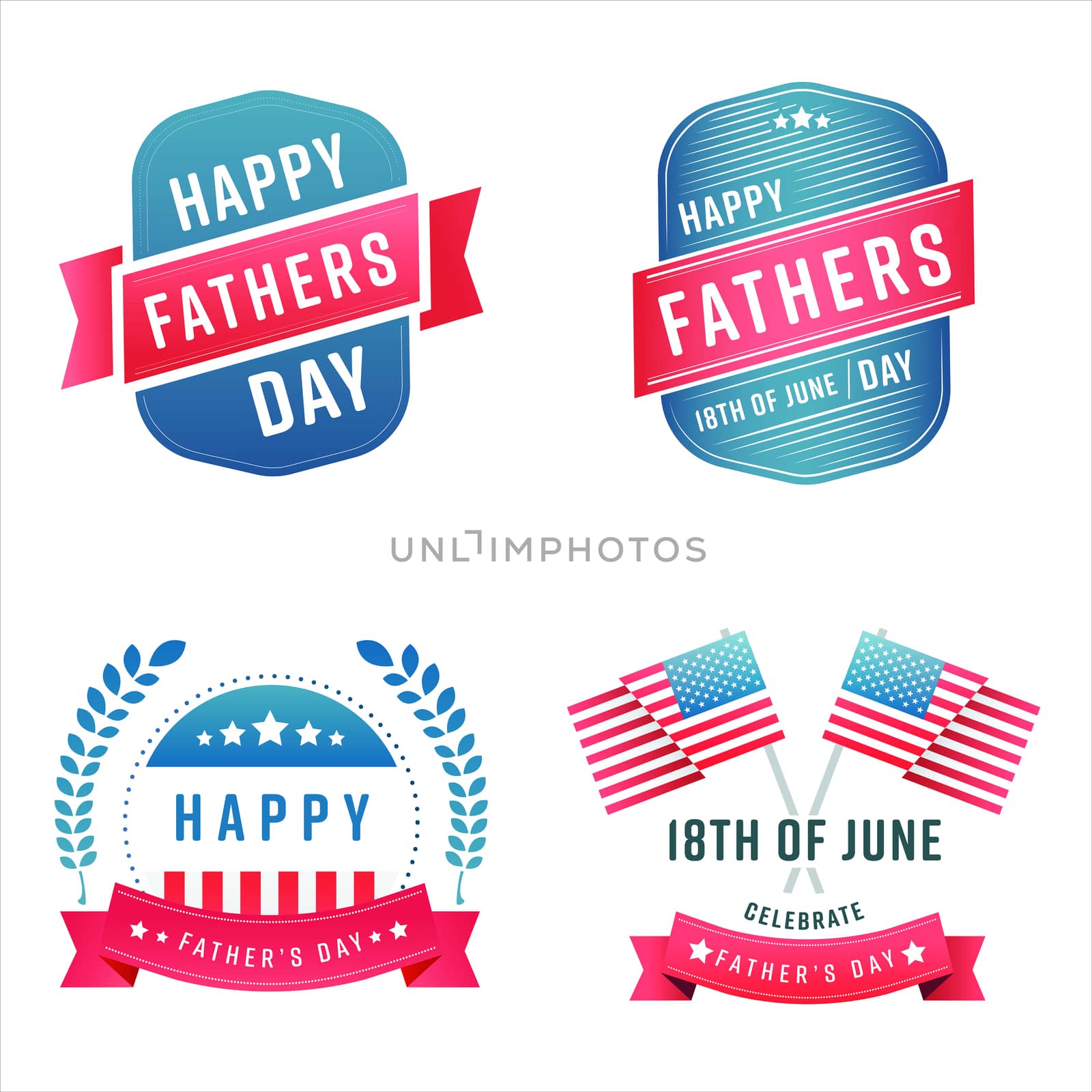 Greeting card with fathers day message and various icons against white background