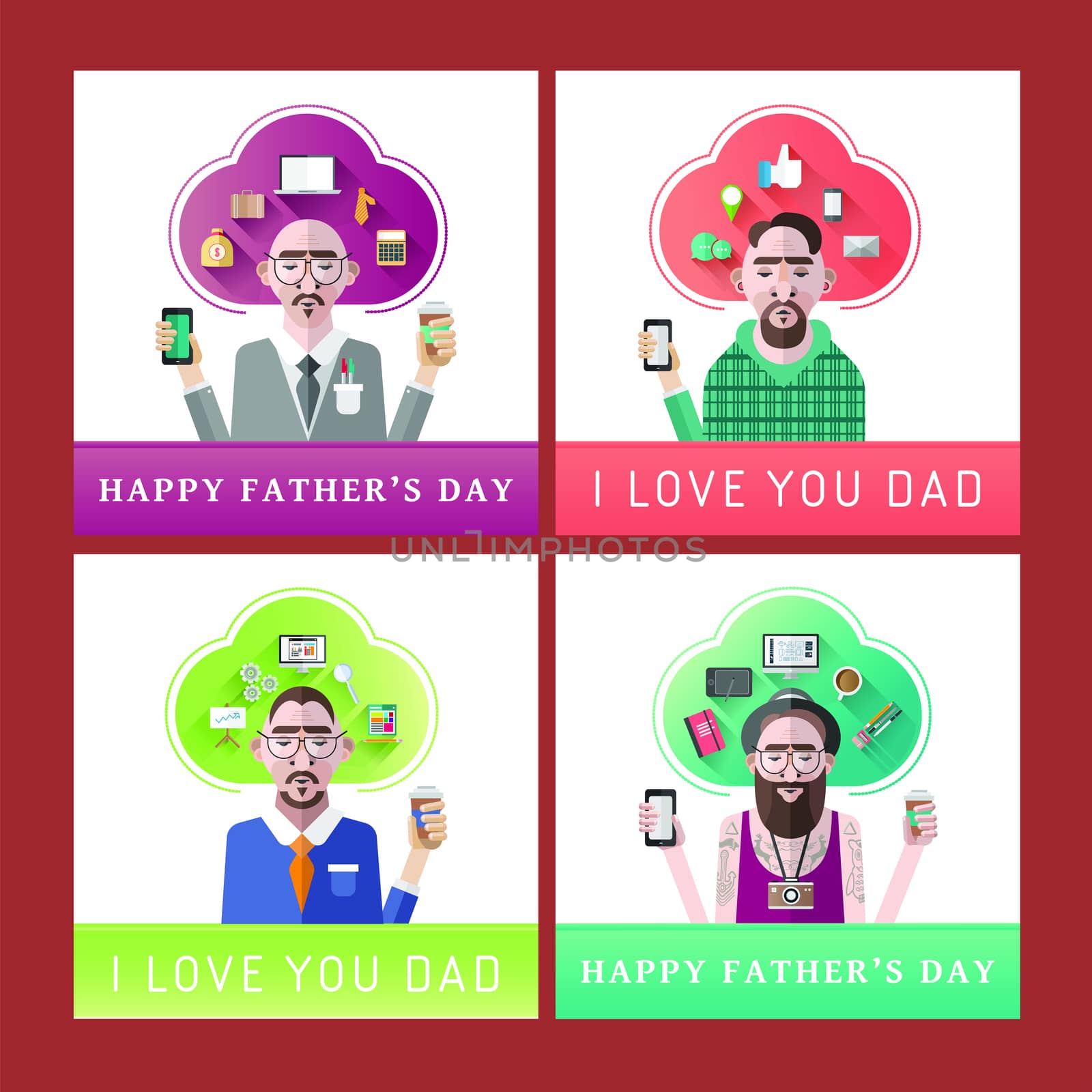 Greeting card with fathers day message by Wavebreakmedia