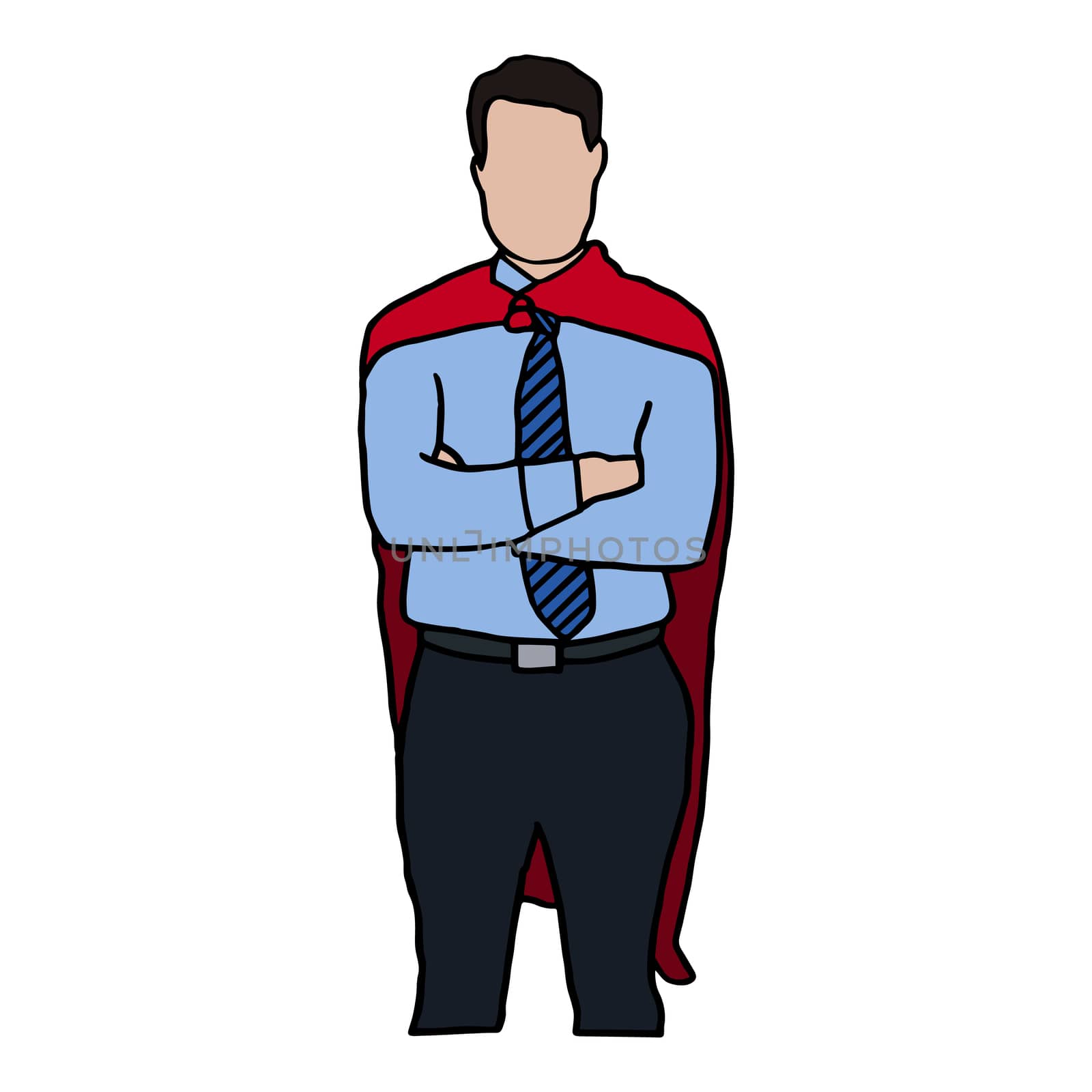 Vector icon set of businessman in superhero costume by Wavebreakmedia