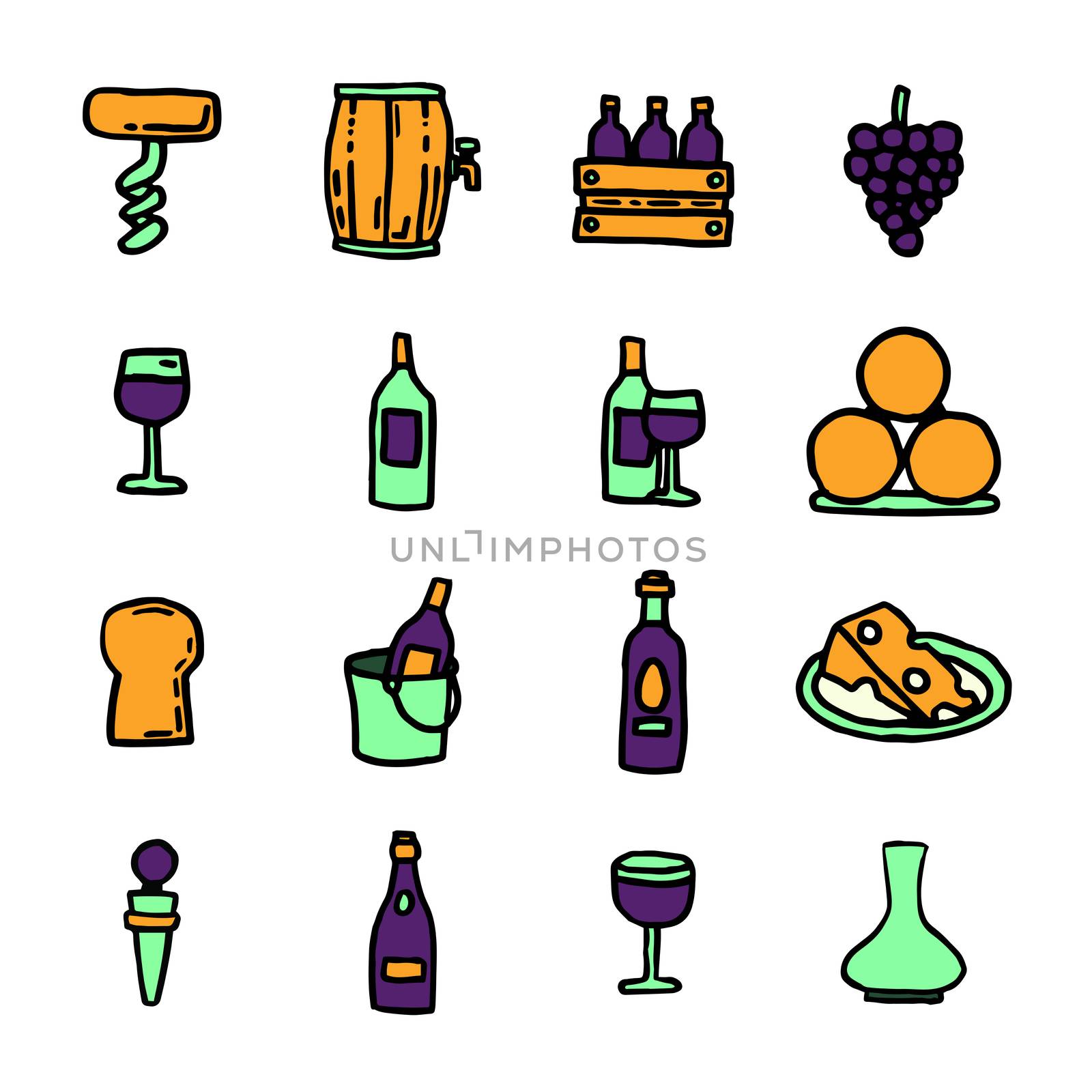 Vector icon set of winery by Wavebreakmedia