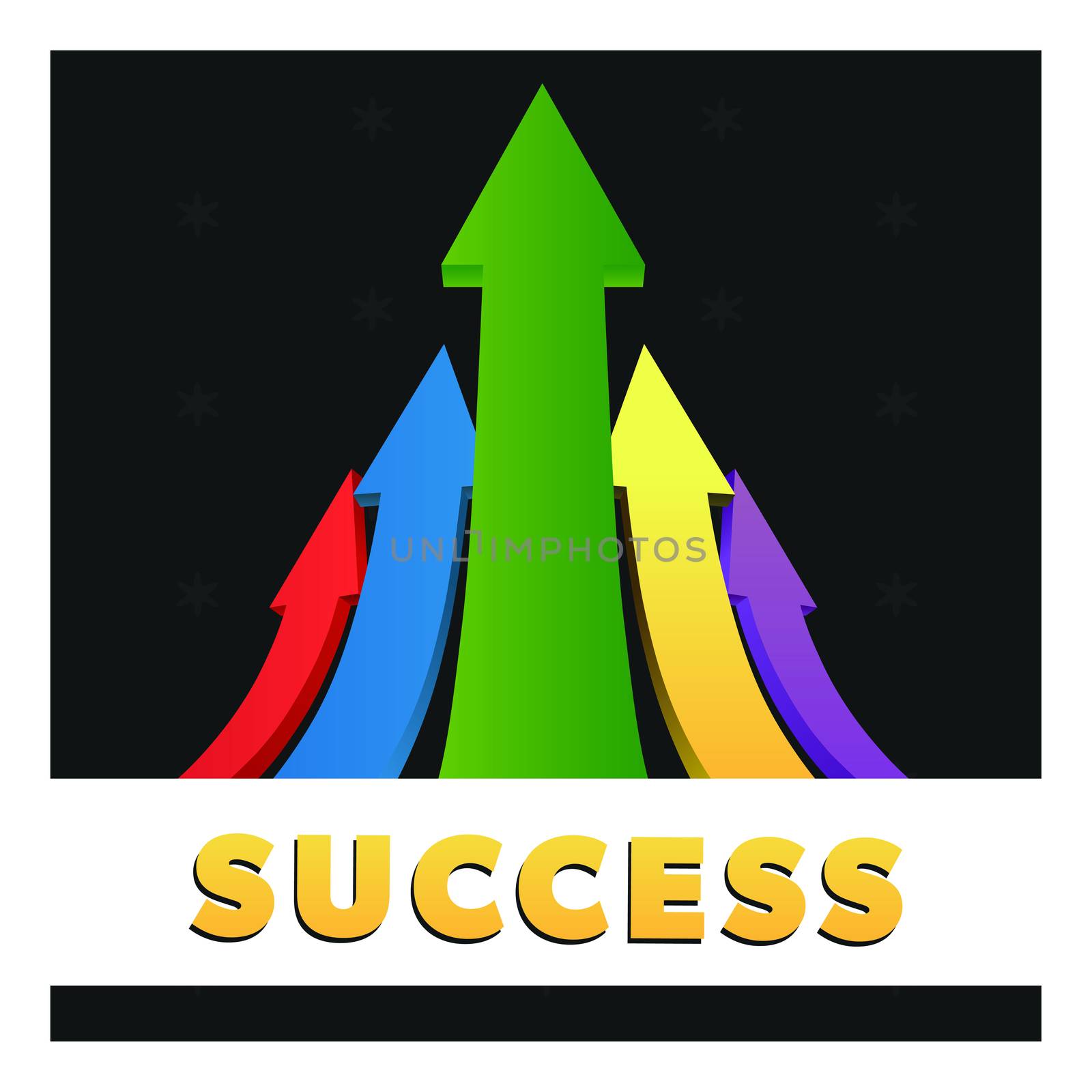 Vector icon of arrow with success text by Wavebreakmedia