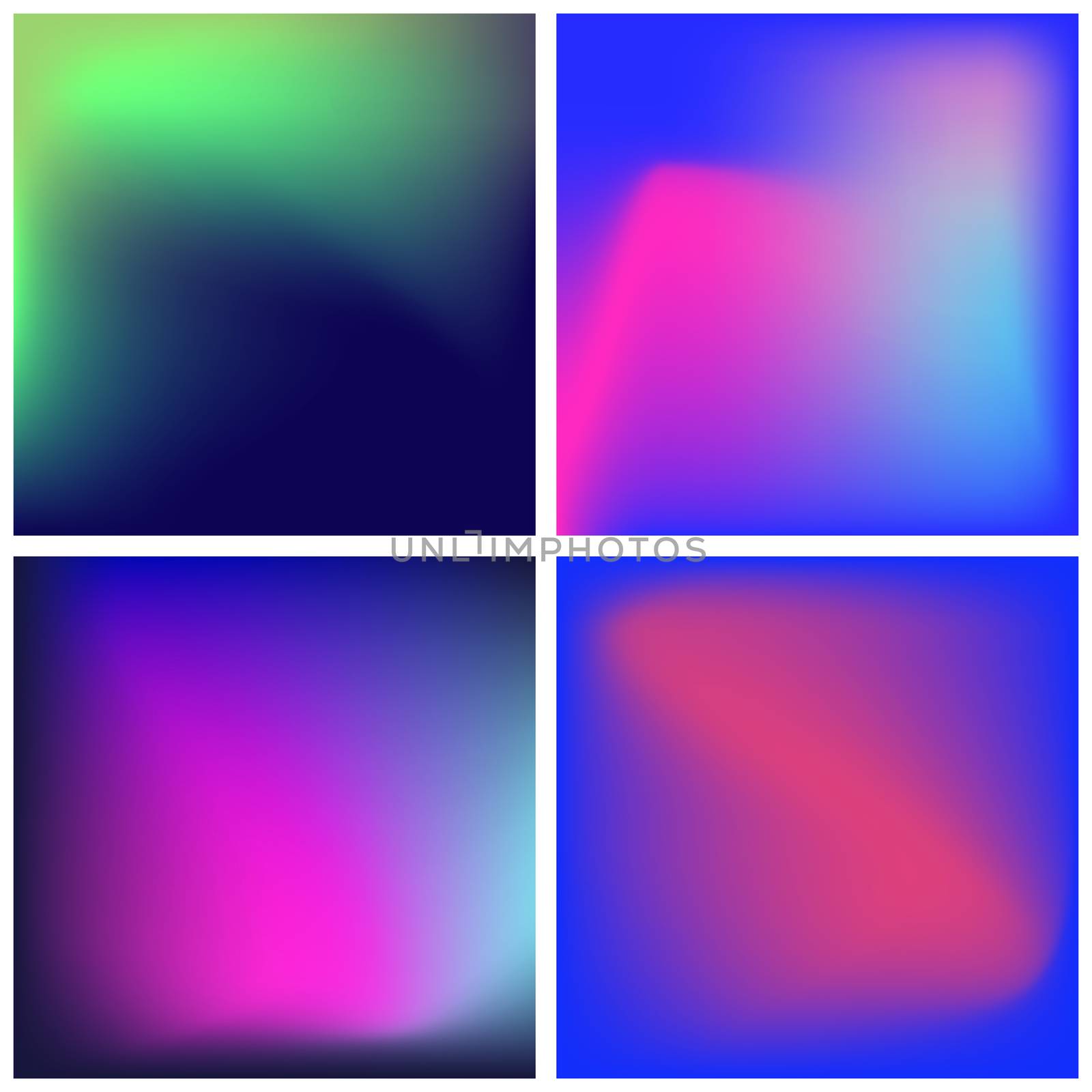 Vector icon set of neon square against white background