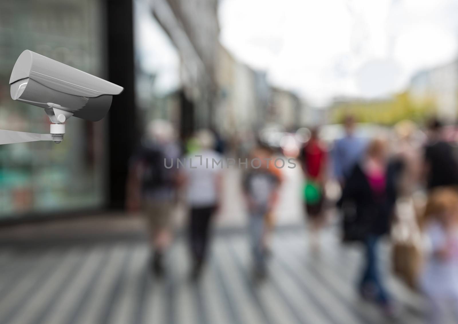 cctv. Blurred street with people by Wavebreakmedia