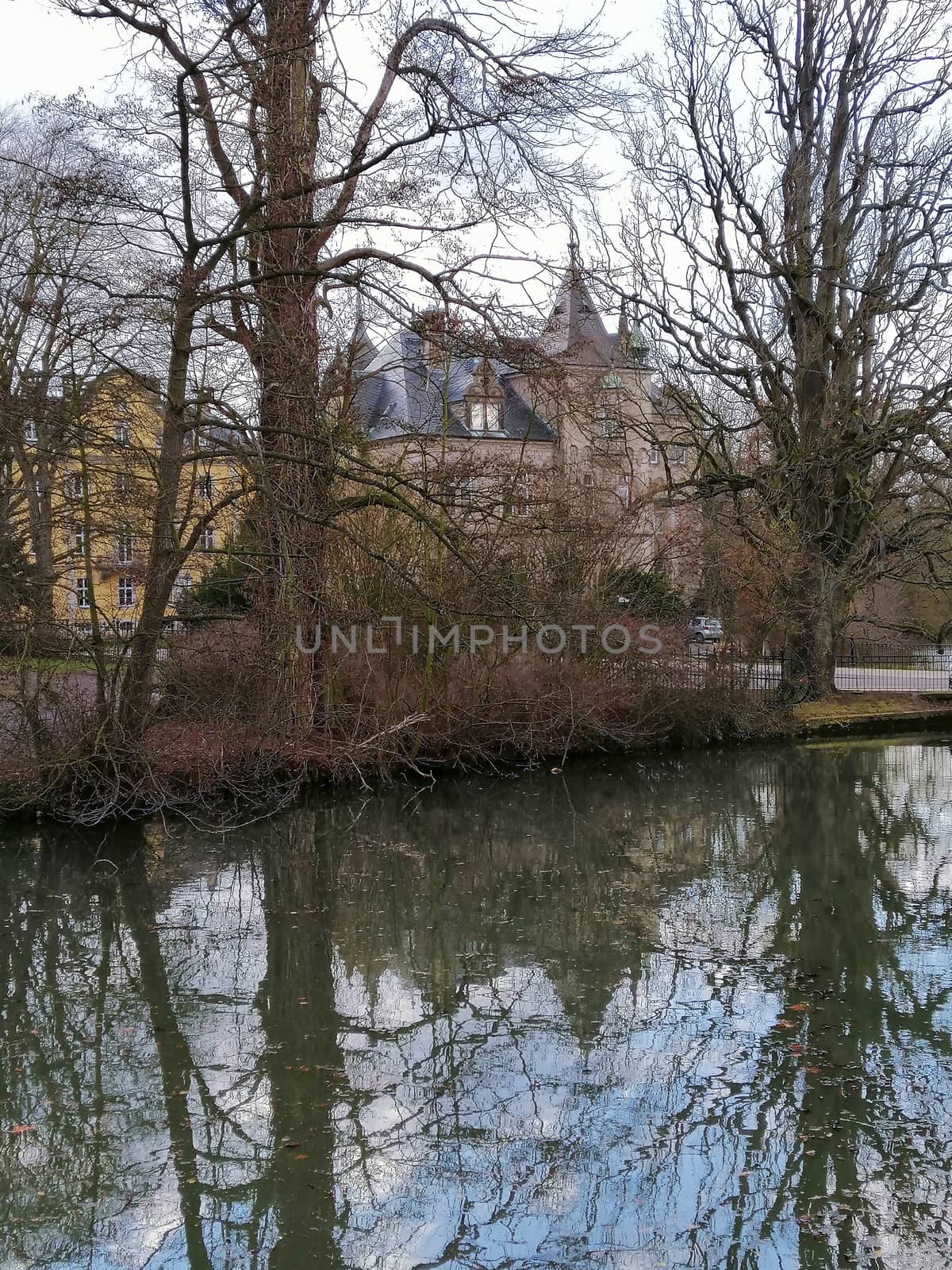 Historic renaissance Buckeburg palace complex in Germany.