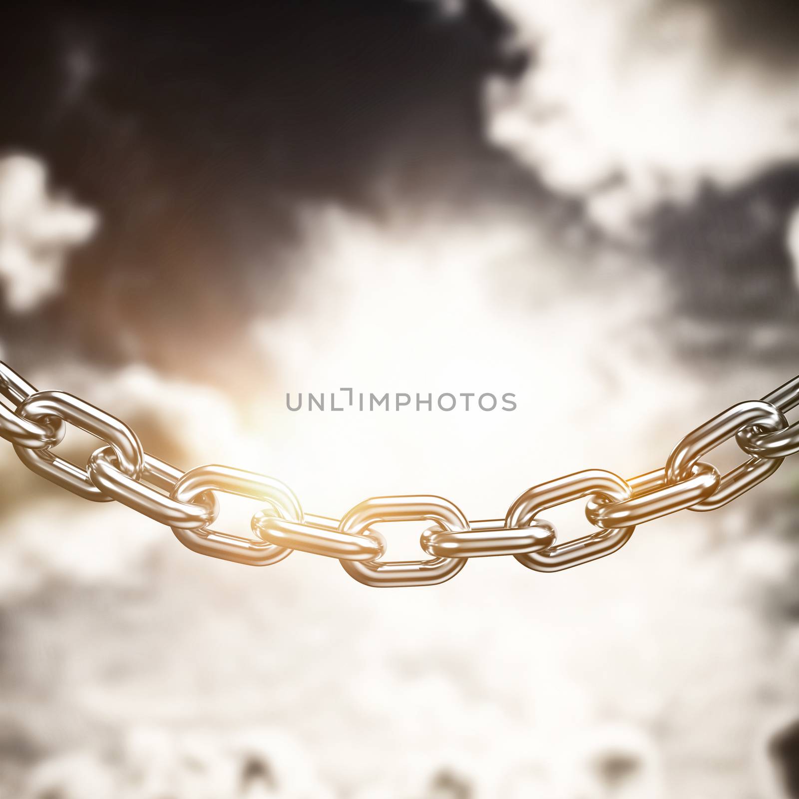 Composite image of 3d image of linked chain by Wavebreakmedia