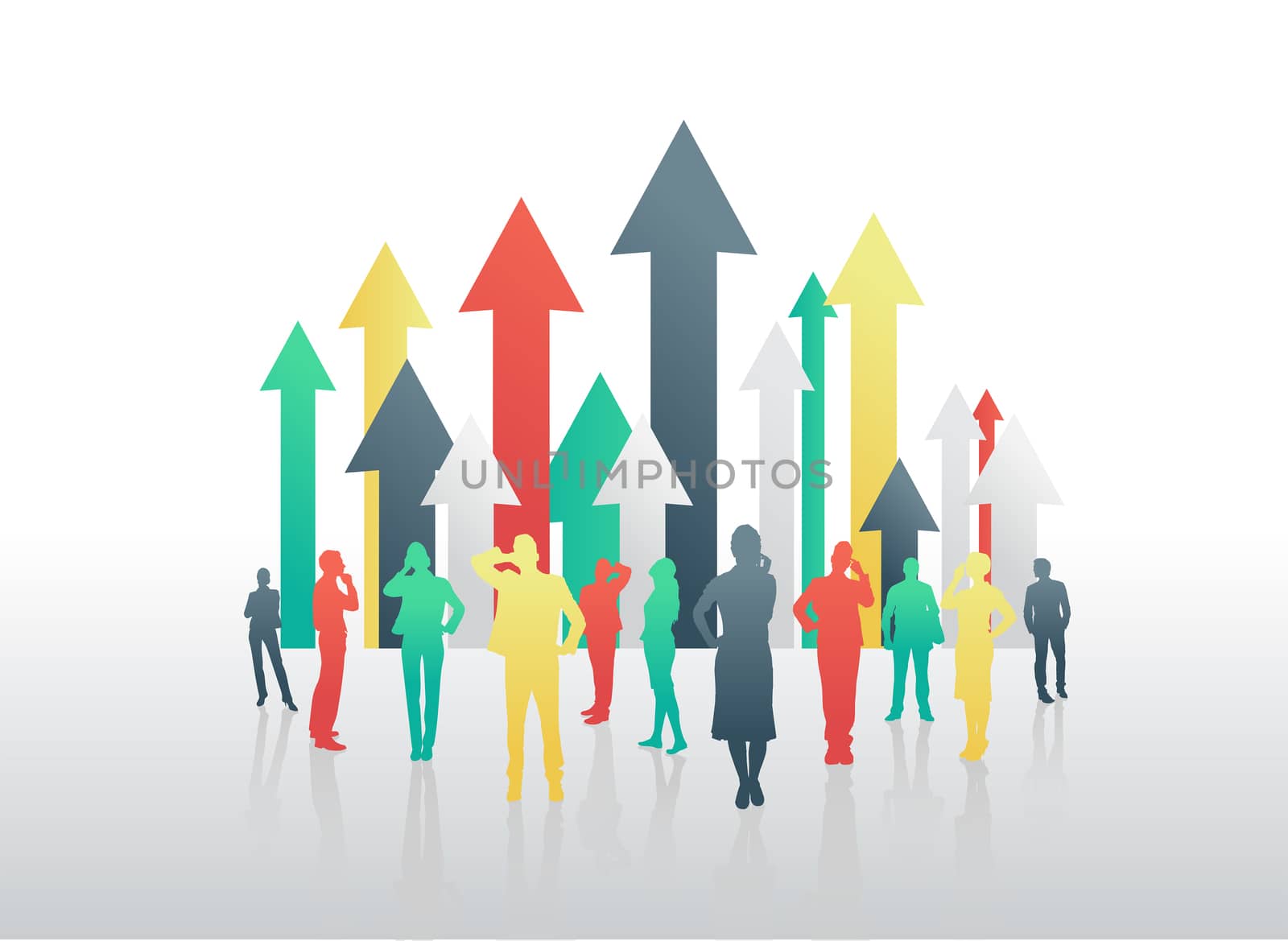 Business people with arrows pointing up by Wavebreakmedia