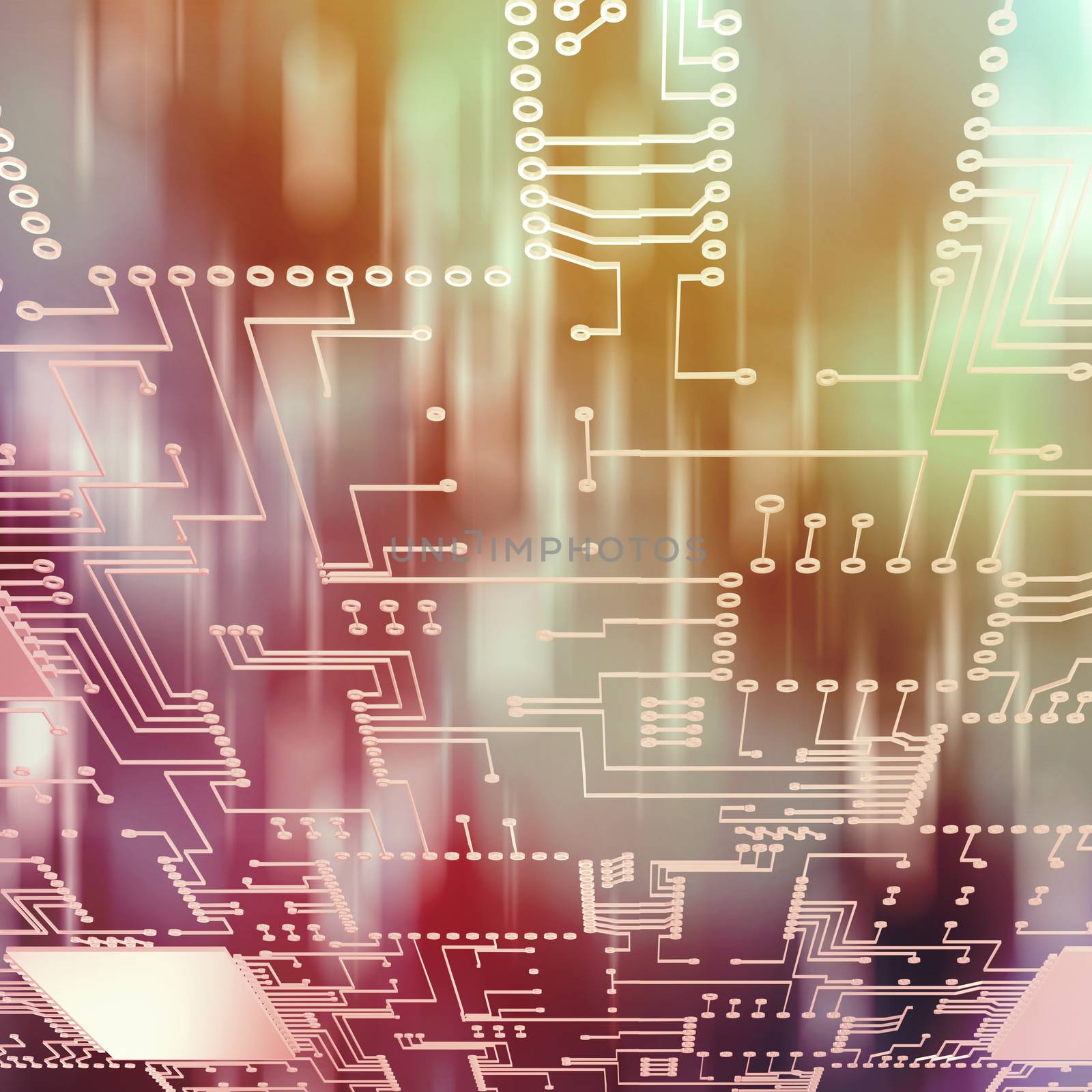 Composite image of digitally generated image of circuit board by Wavebreakmedia