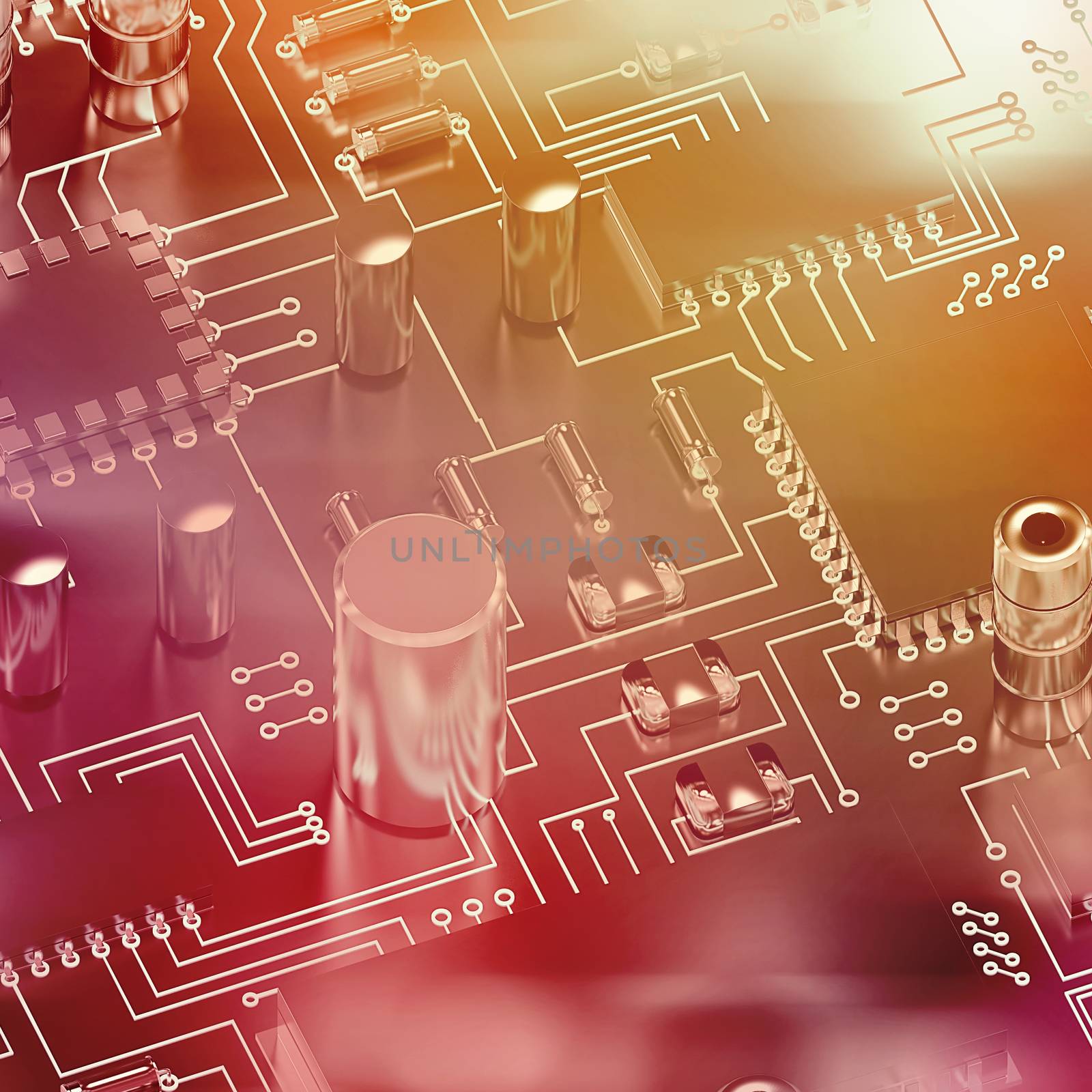 Composite image of close up of circuit board by Wavebreakmedia