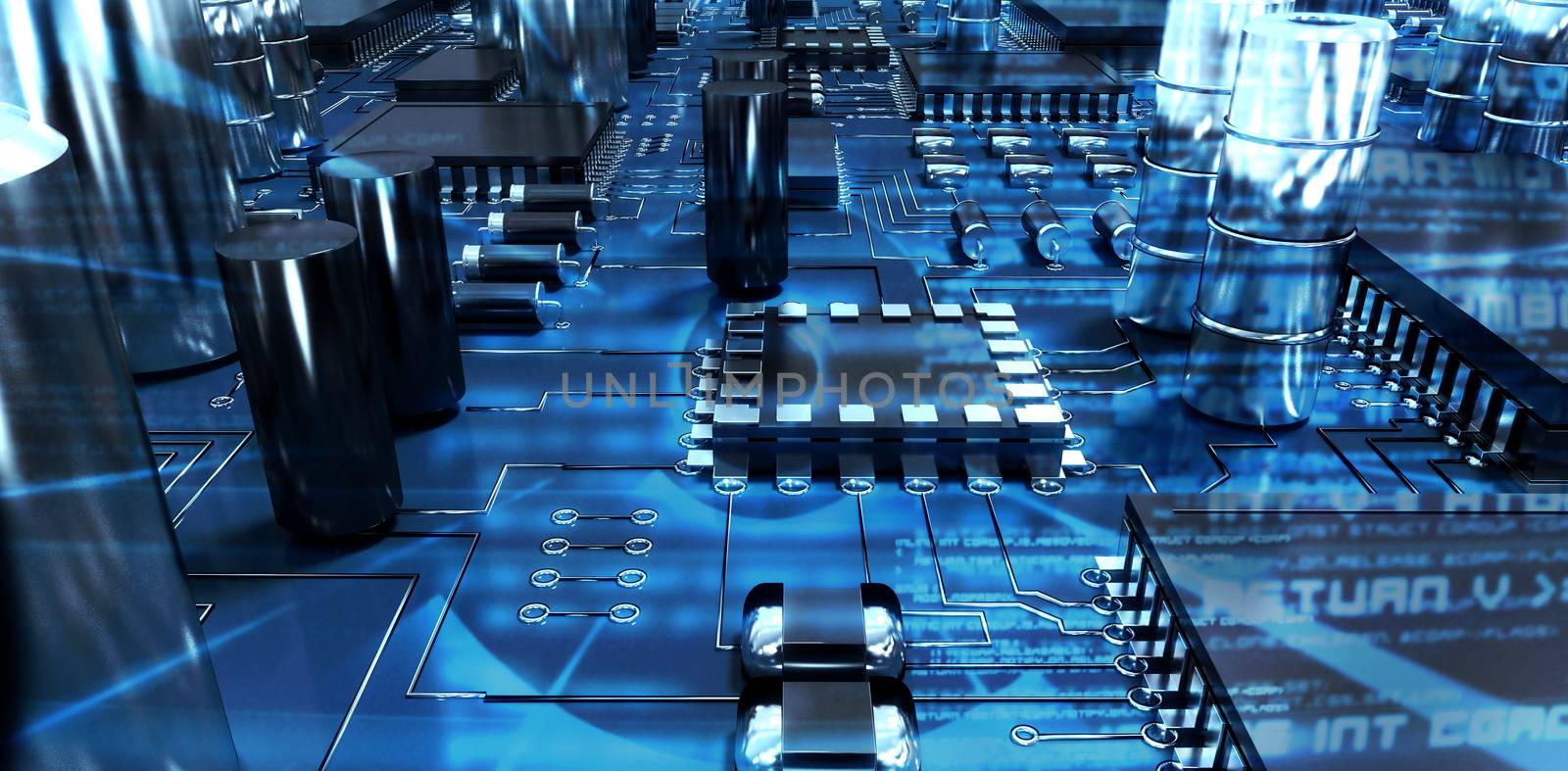 Composite image of close up of circuit board by Wavebreakmedia