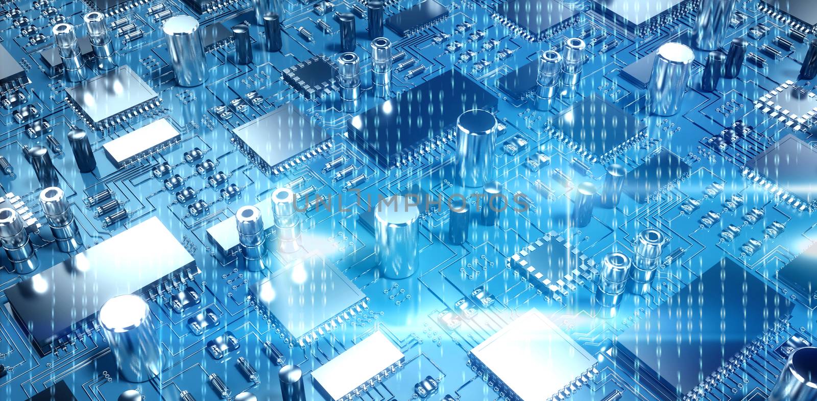 Composite image of blue technology interface with binary code by Wavebreakmedia