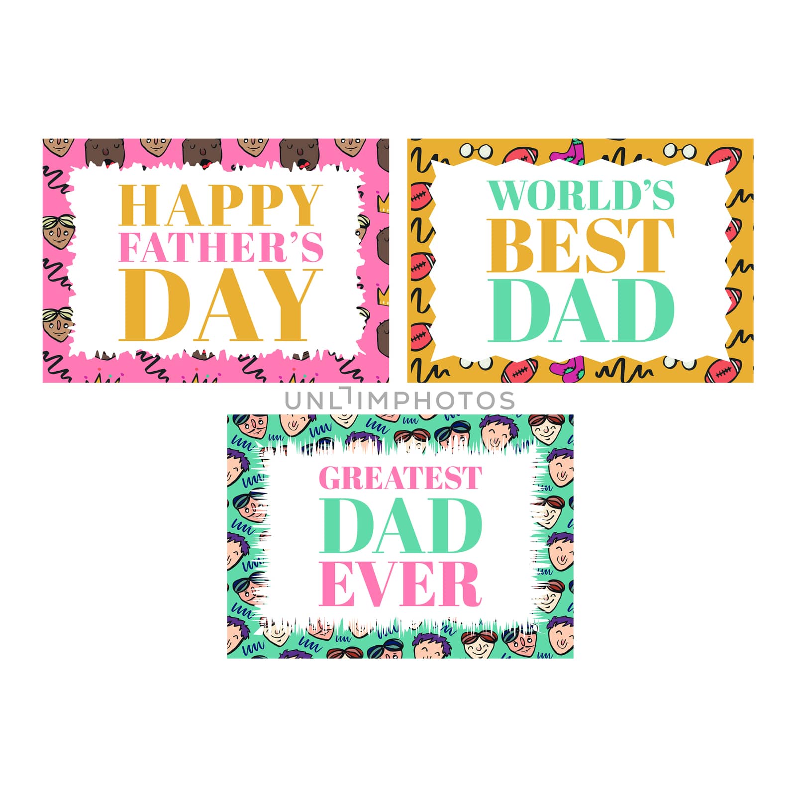 Vector set of greeting card of fathers day by Wavebreakmedia