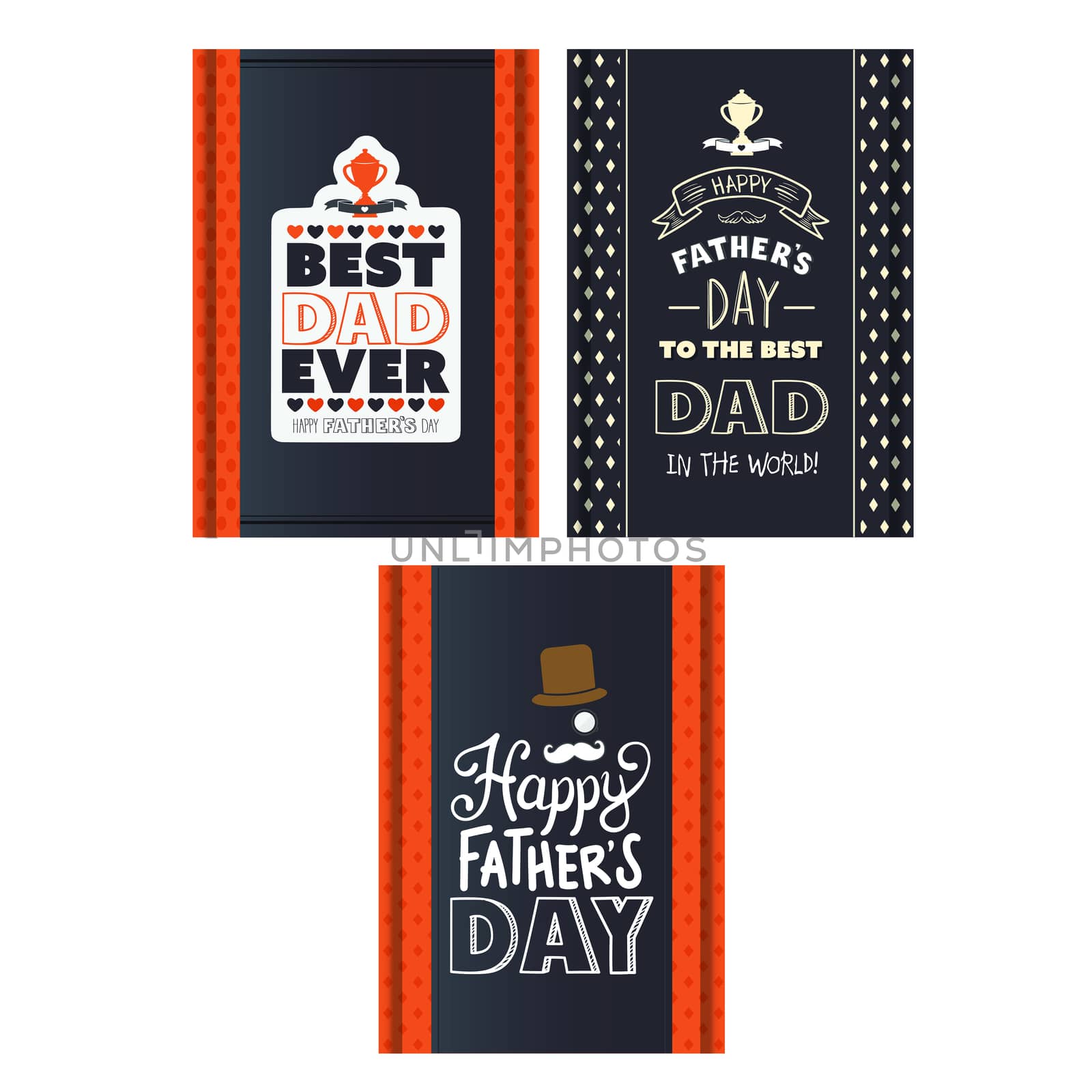 Vector set of greeting card of fathers day by Wavebreakmedia