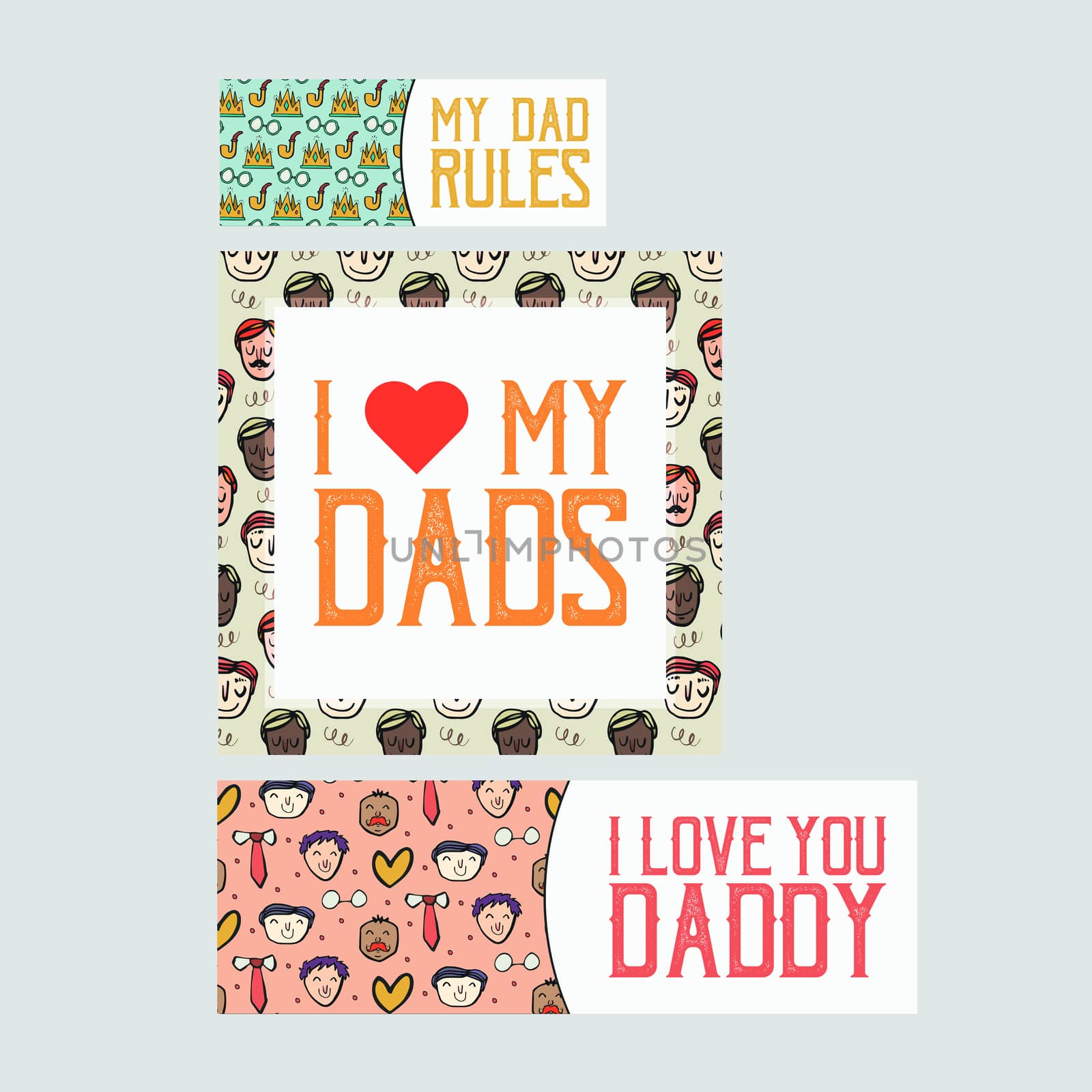 Vector set of greeting card of fathers day by Wavebreakmedia