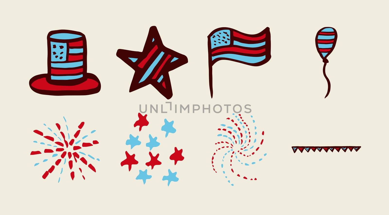 Vector icon of 4th July decoration against green background
