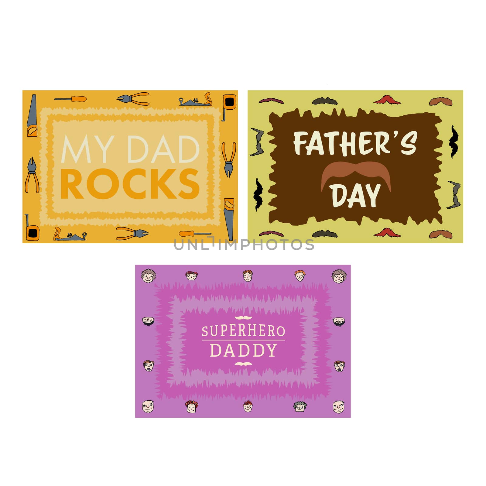 Vector set of greeting card of fathers day by Wavebreakmedia