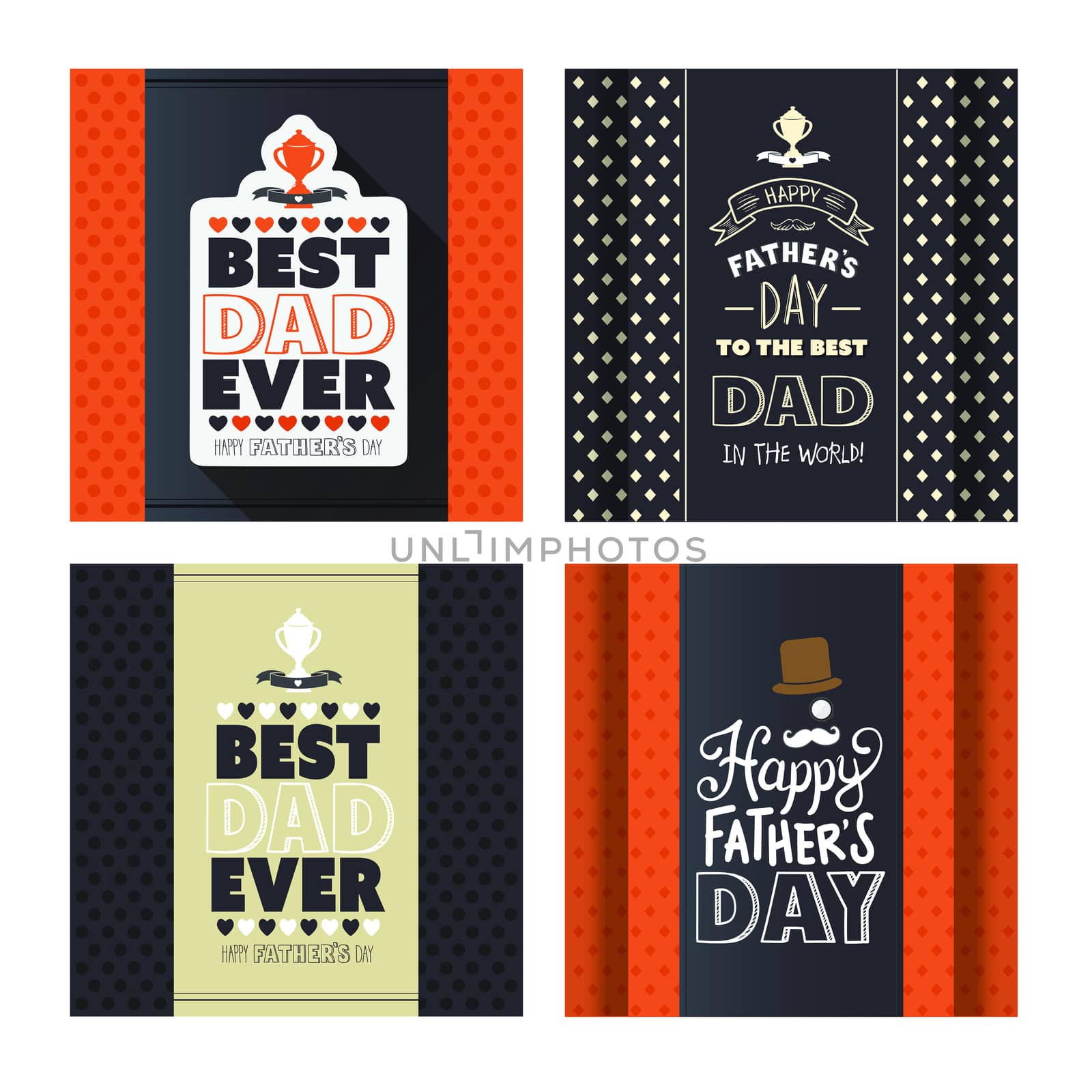 Vector set of greeting card of fathers day by Wavebreakmedia