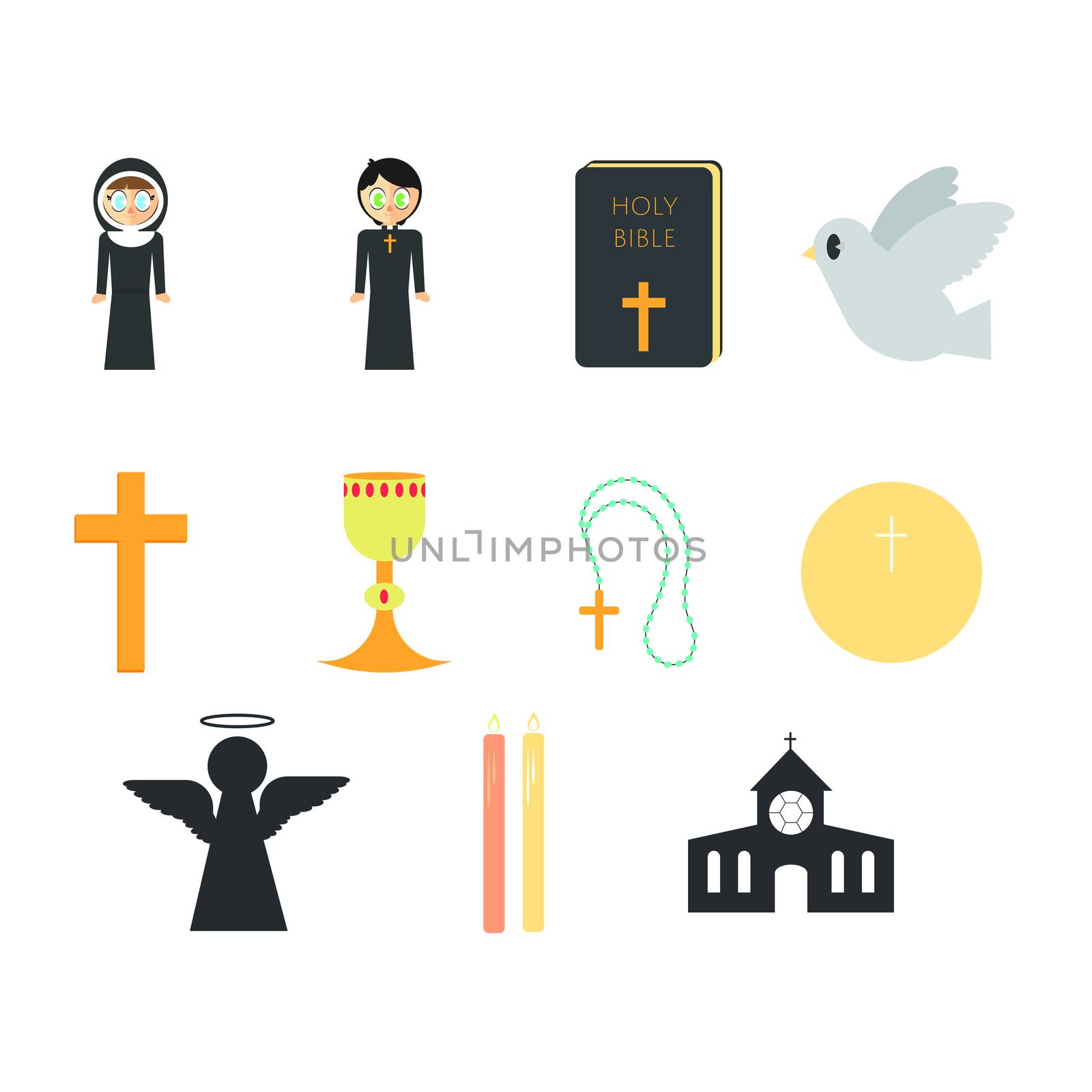 Vector set of christainity icon by Wavebreakmedia