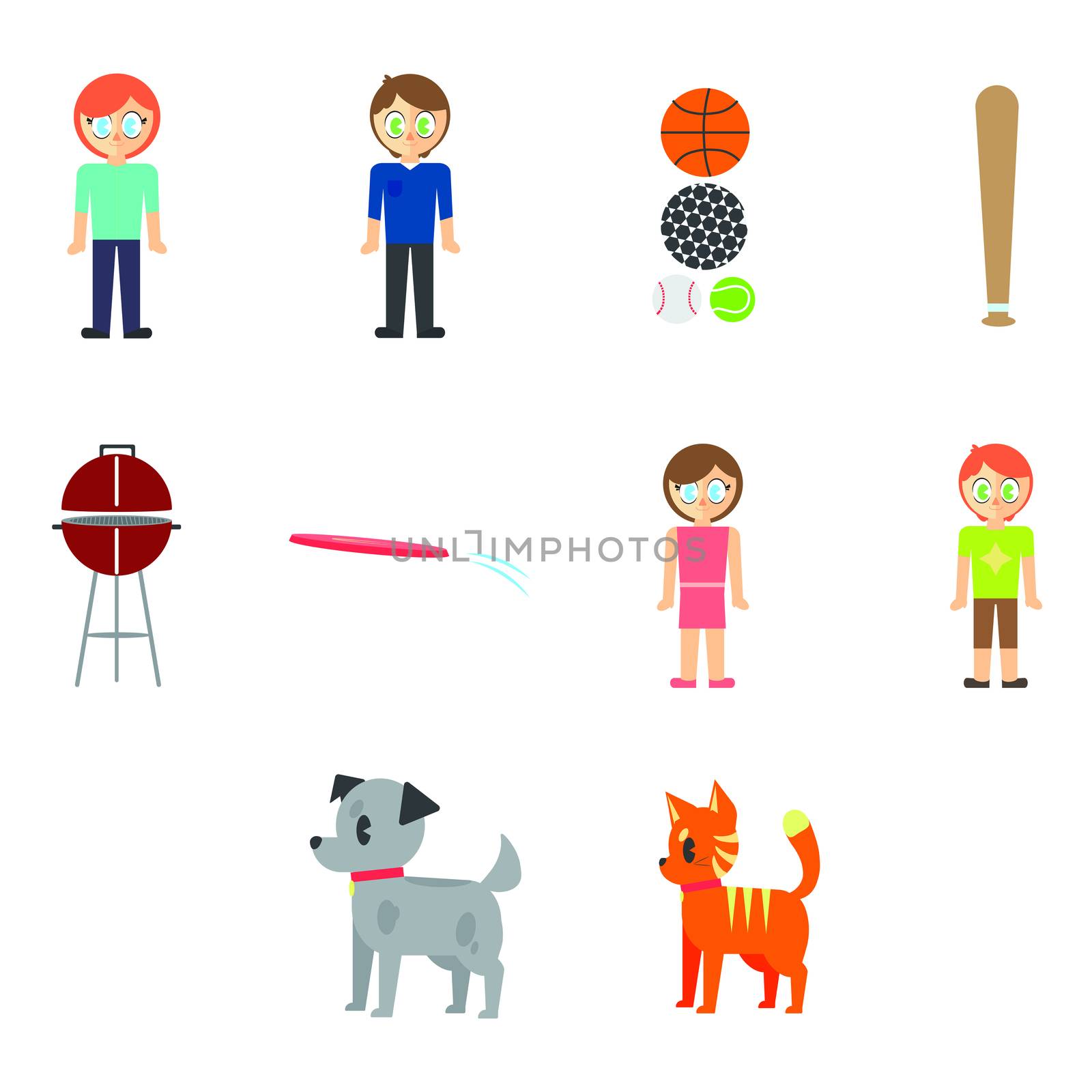 Vector set of family and pet  by Wavebreakmedia