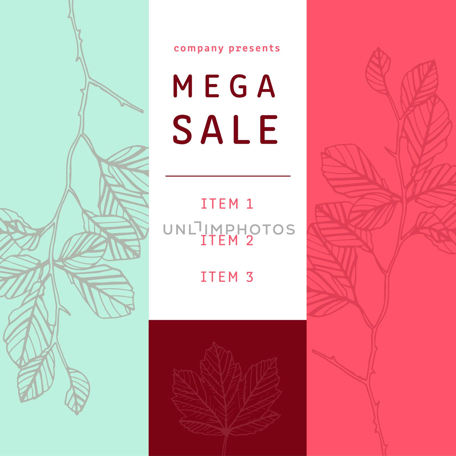 Mega sale brochure with leaf  by Wavebreakmedia