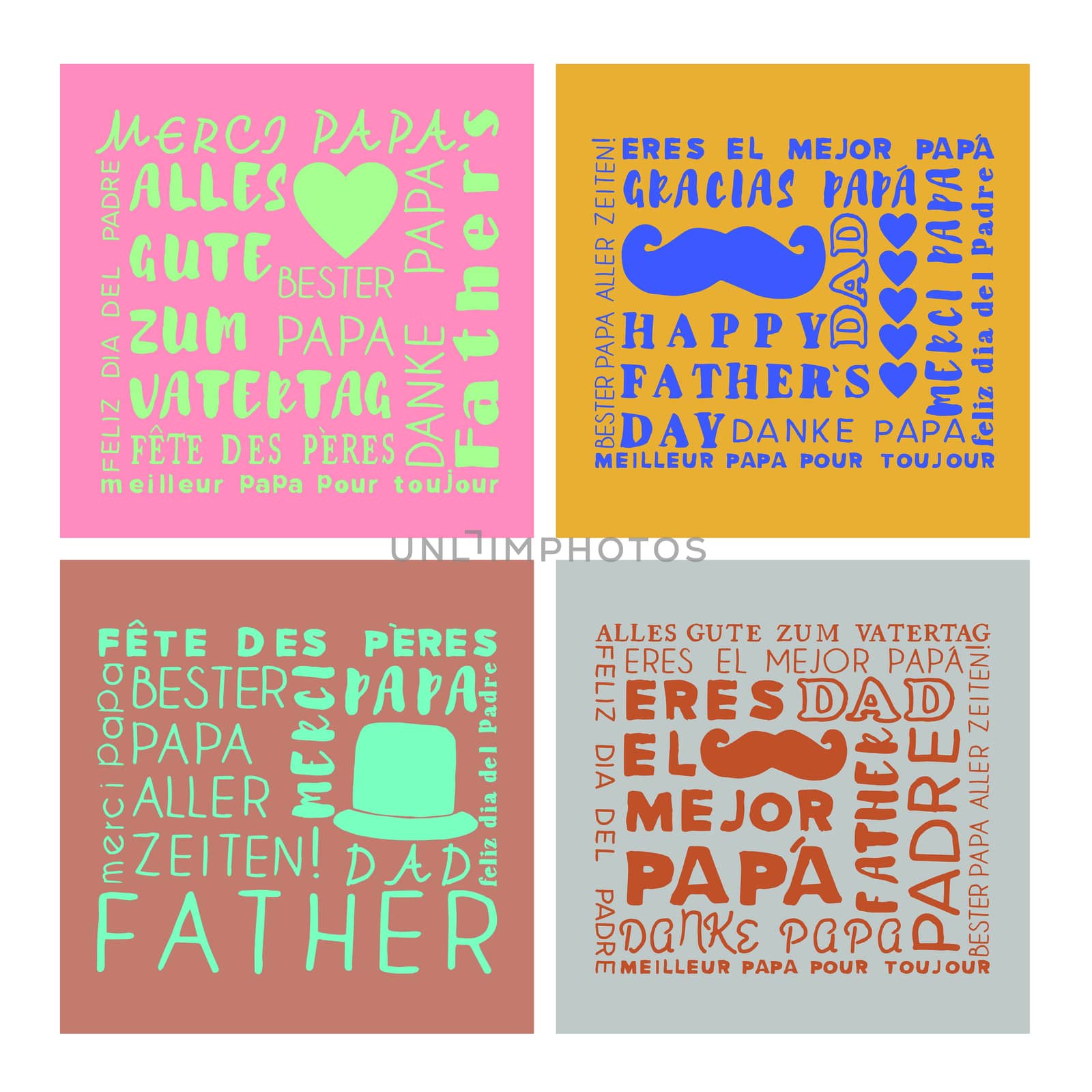 Vector set of greeting card of fathers day by Wavebreakmedia