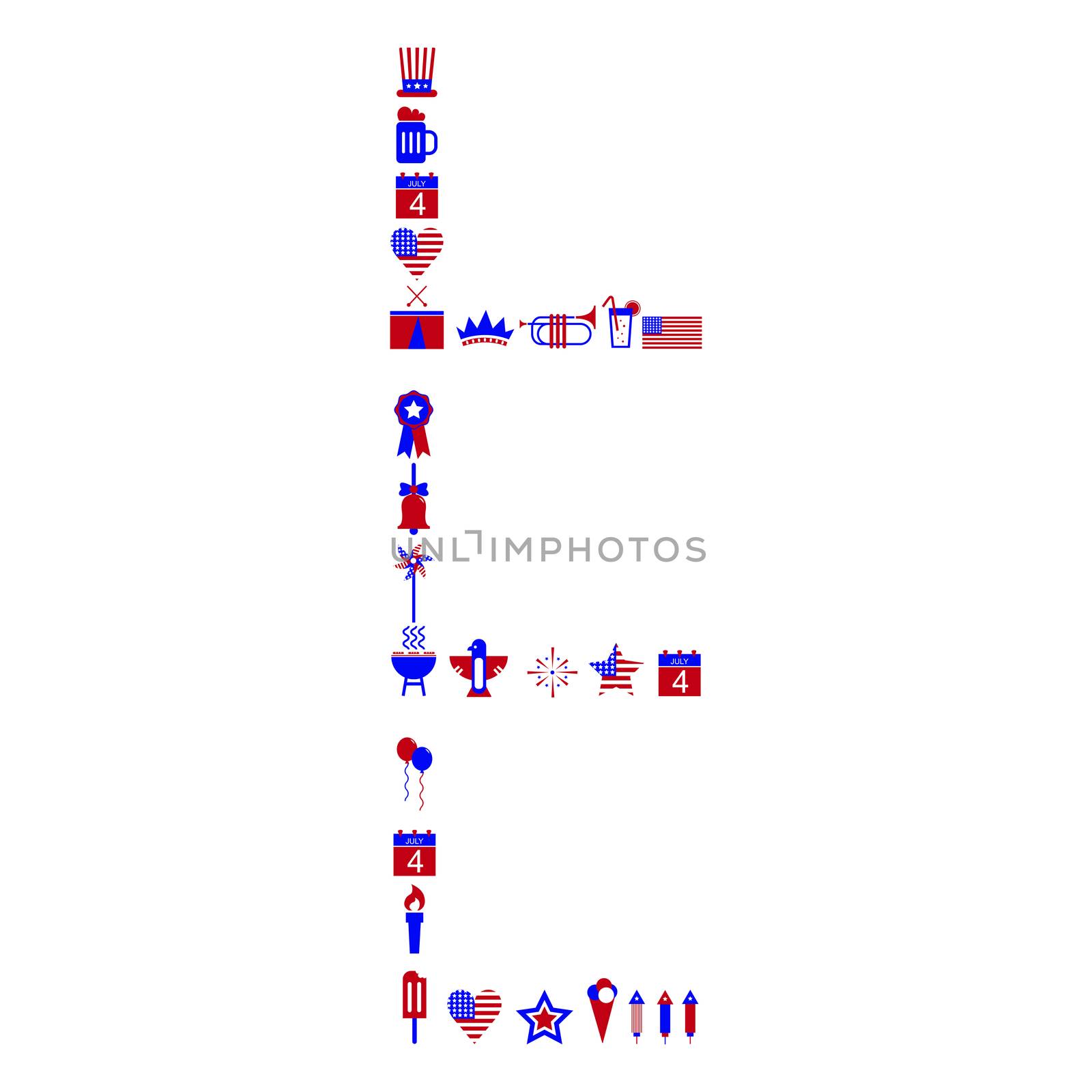 Vector icon for fourth of July against white background