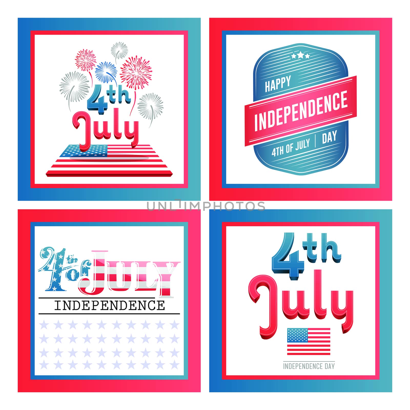 Vector set of independence day celebration by Wavebreakmedia