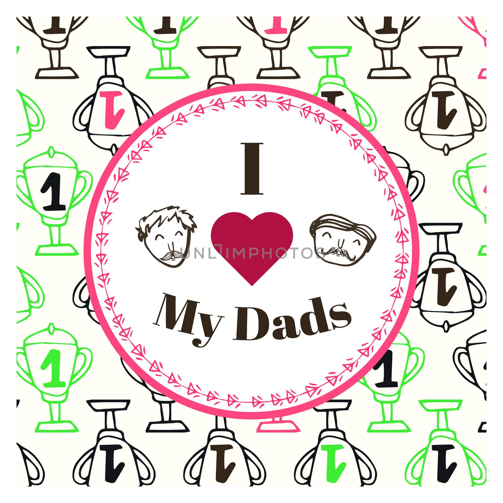 Greeting card with fathers day message by Wavebreakmedia