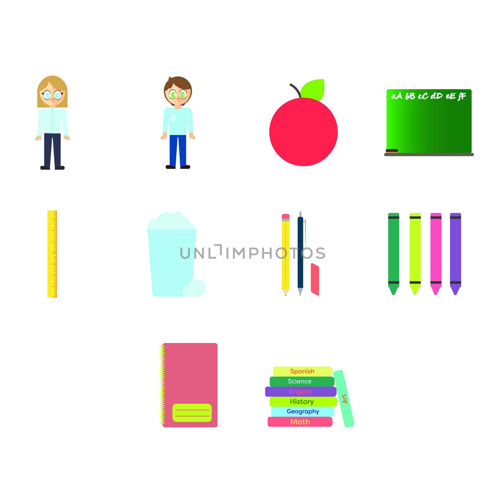 Vector of set of school icon by Wavebreakmedia