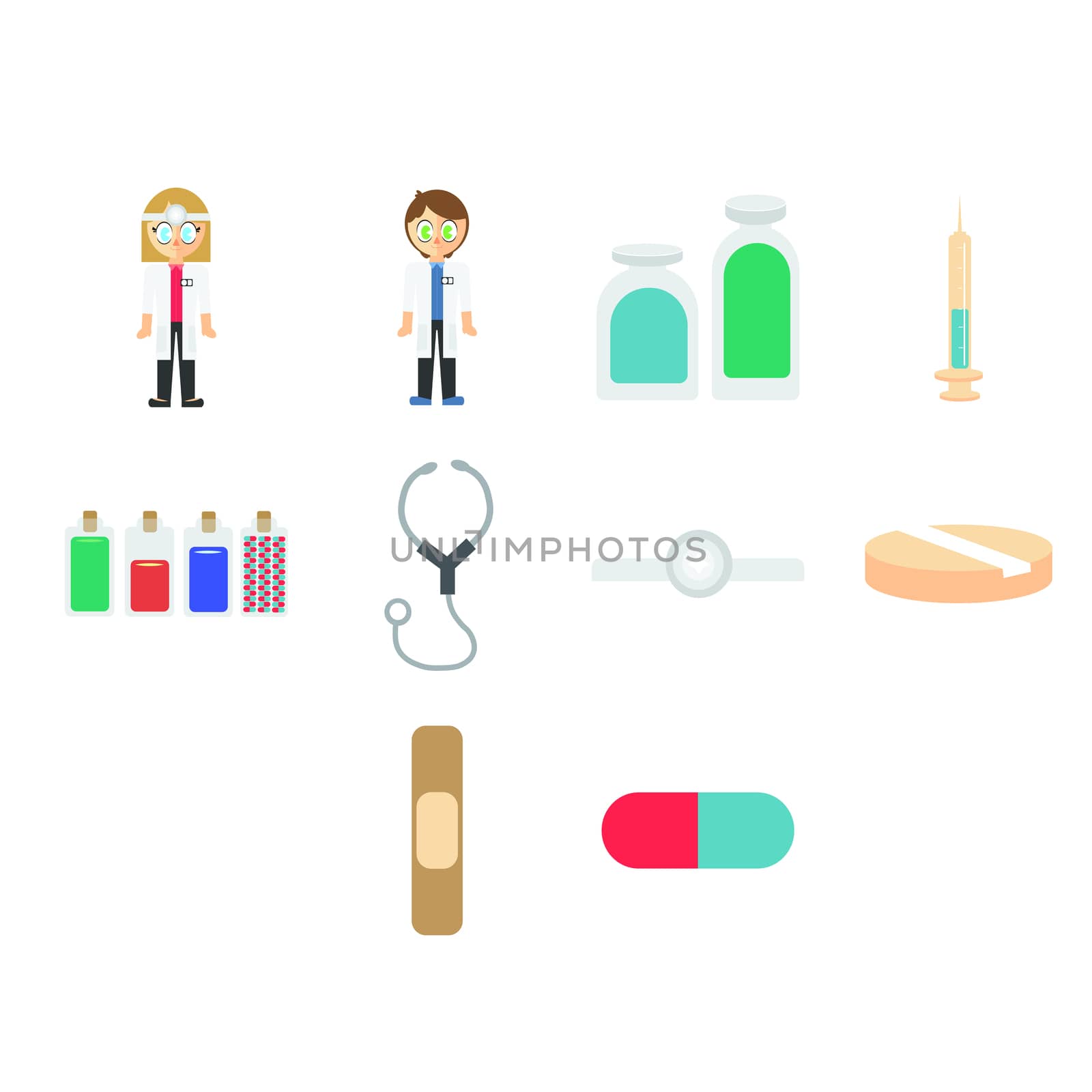 Vector set of doctors and medical equipments by Wavebreakmedia