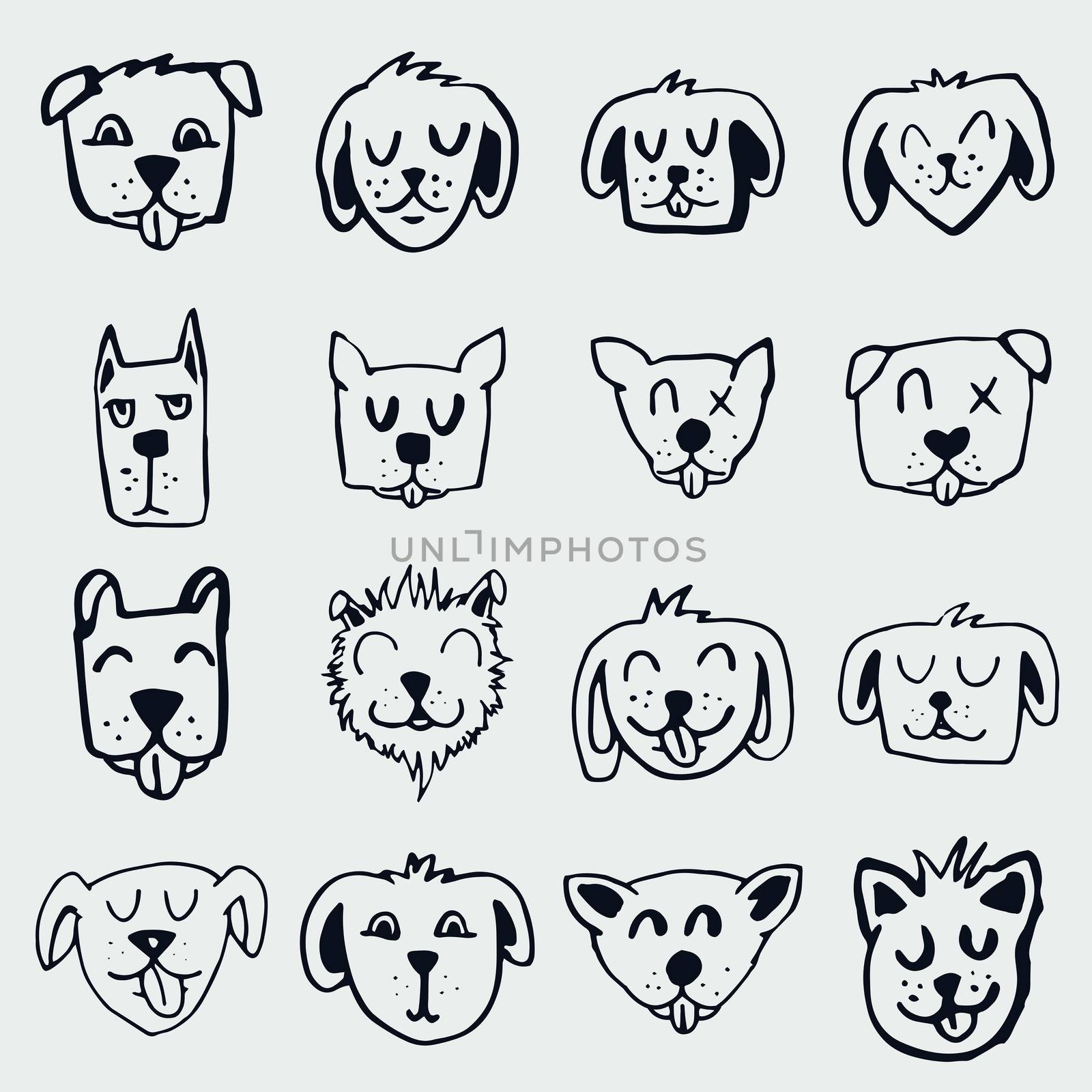 Vector icon set of dogs and cats by Wavebreakmedia