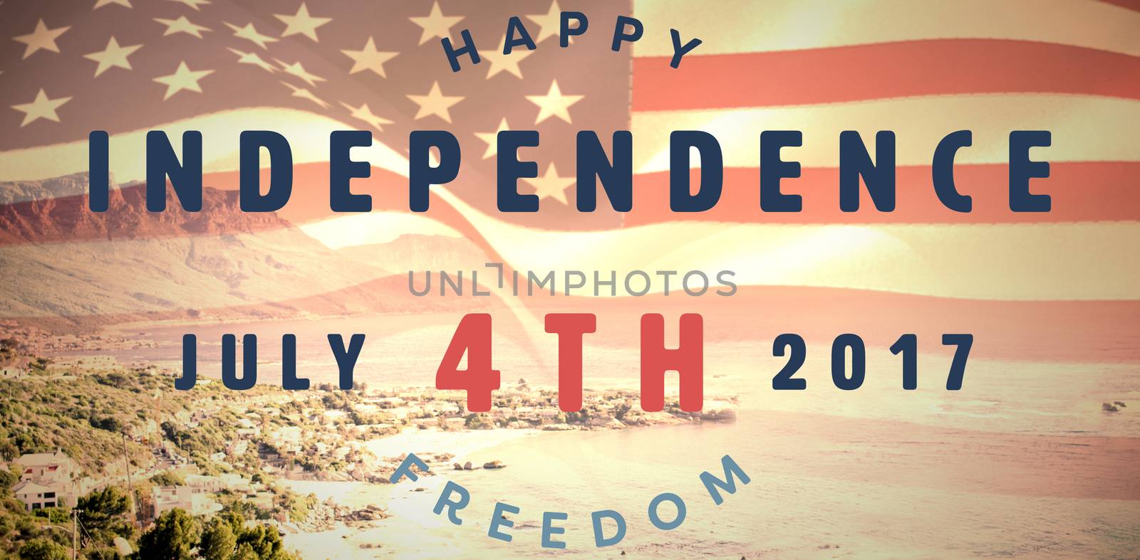 Composite image of computer graphic image of happy 4th of july text by Wavebreakmedia
