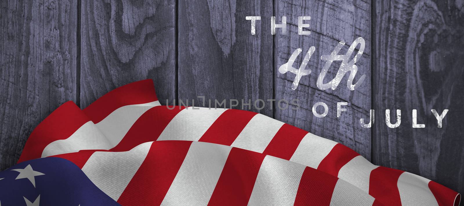 Colorful happy 4th of july text against white background against wood panelling