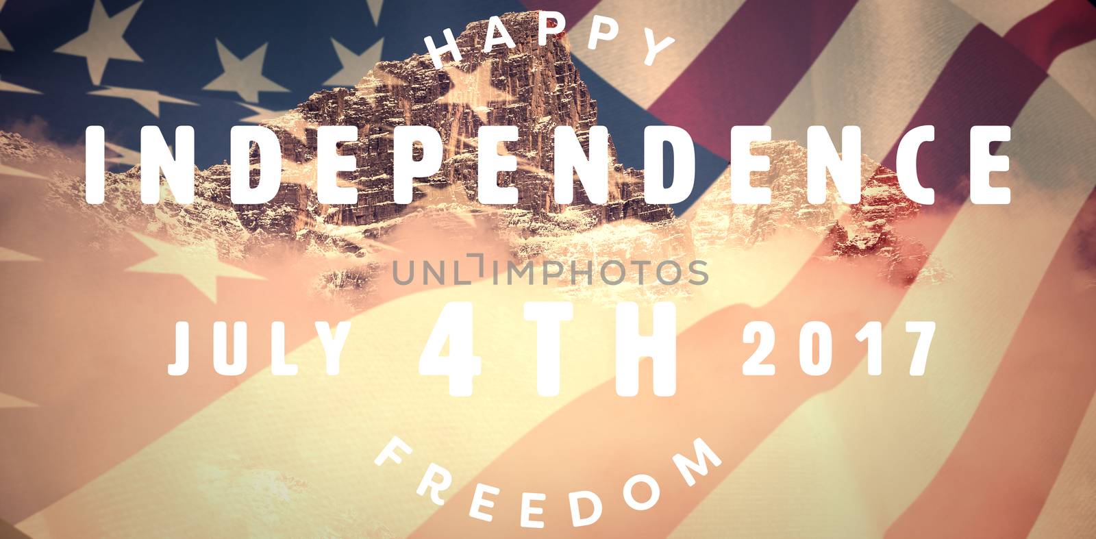 Composite image of computer graphic image of happy 4th of july text by Wavebreakmedia