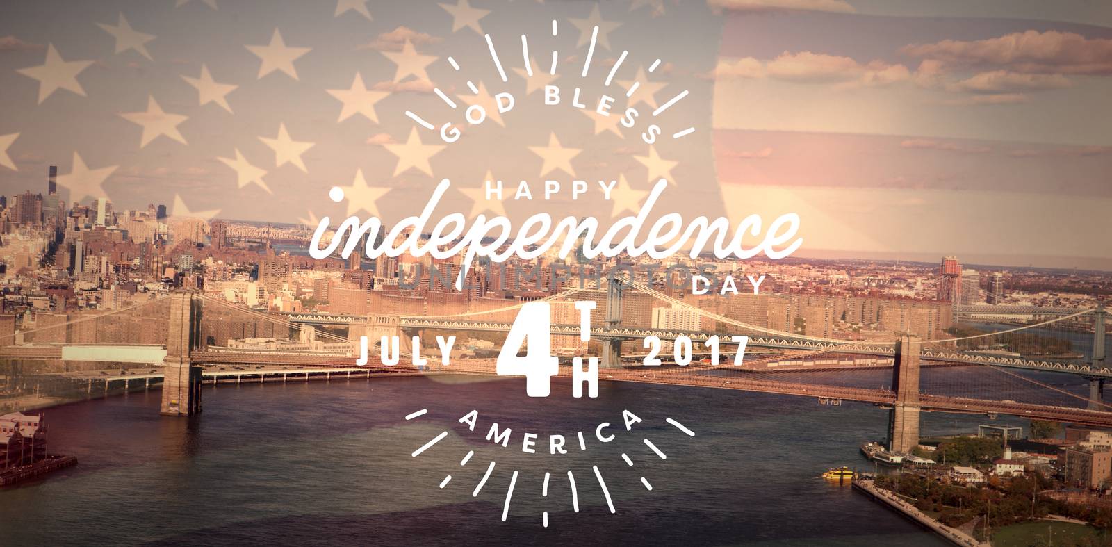 Composite image of digitally generated image of happy 4th of july text by Wavebreakmedia