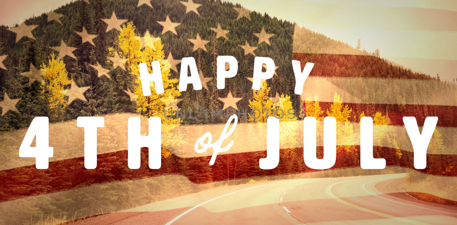 Composite image of digitally generated image of happy 4th of july text by Wavebreakmedia