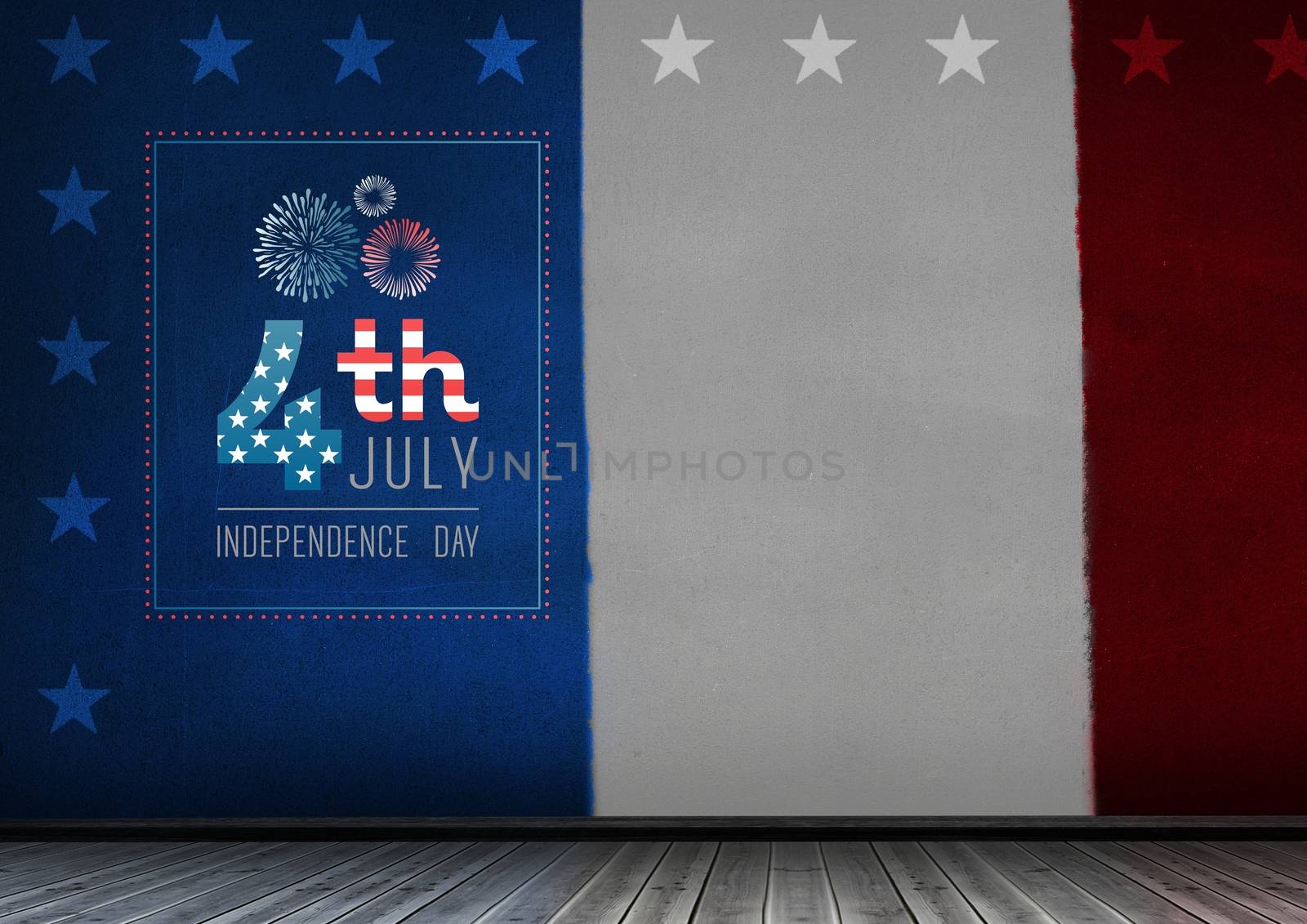 Digital composite of Composite image for the 4th of July against the french flag