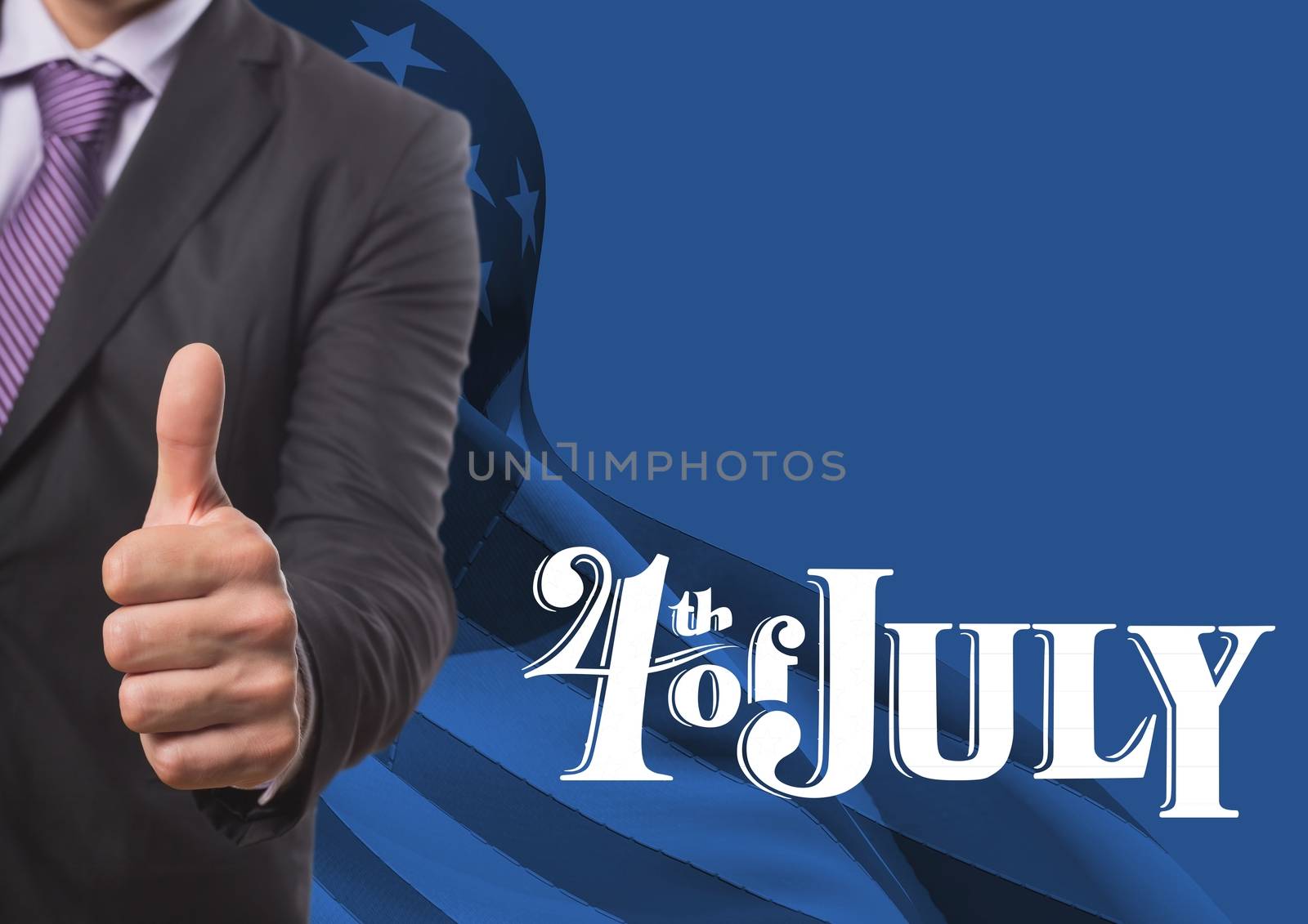 Business man with thumb up for the 4th of july by Wavebreakmedia