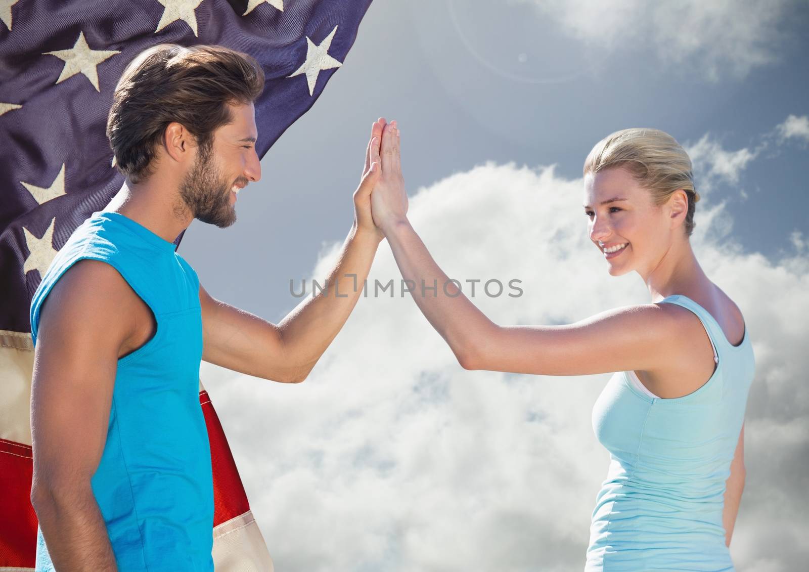 Digital composite of Checking people for independence day