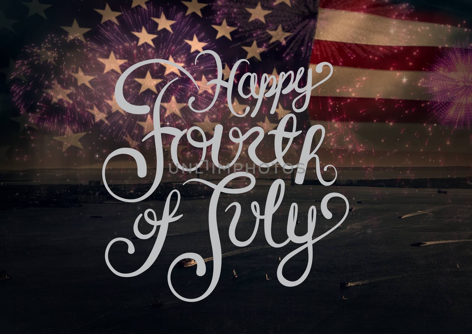 Digital composite of Happy 4th of July design