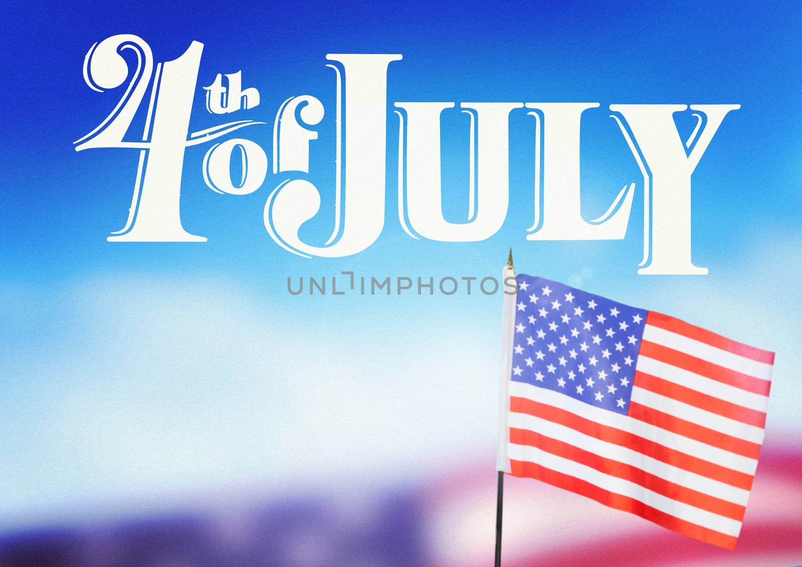 4th of July design with american flag by Wavebreakmedia