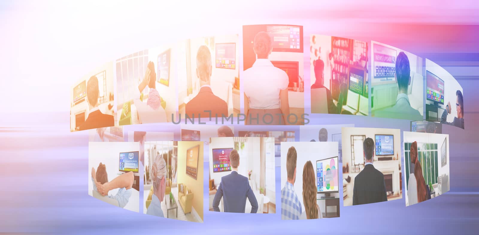 Composite image of digital image of various screens representing business people by Wavebreakmedia