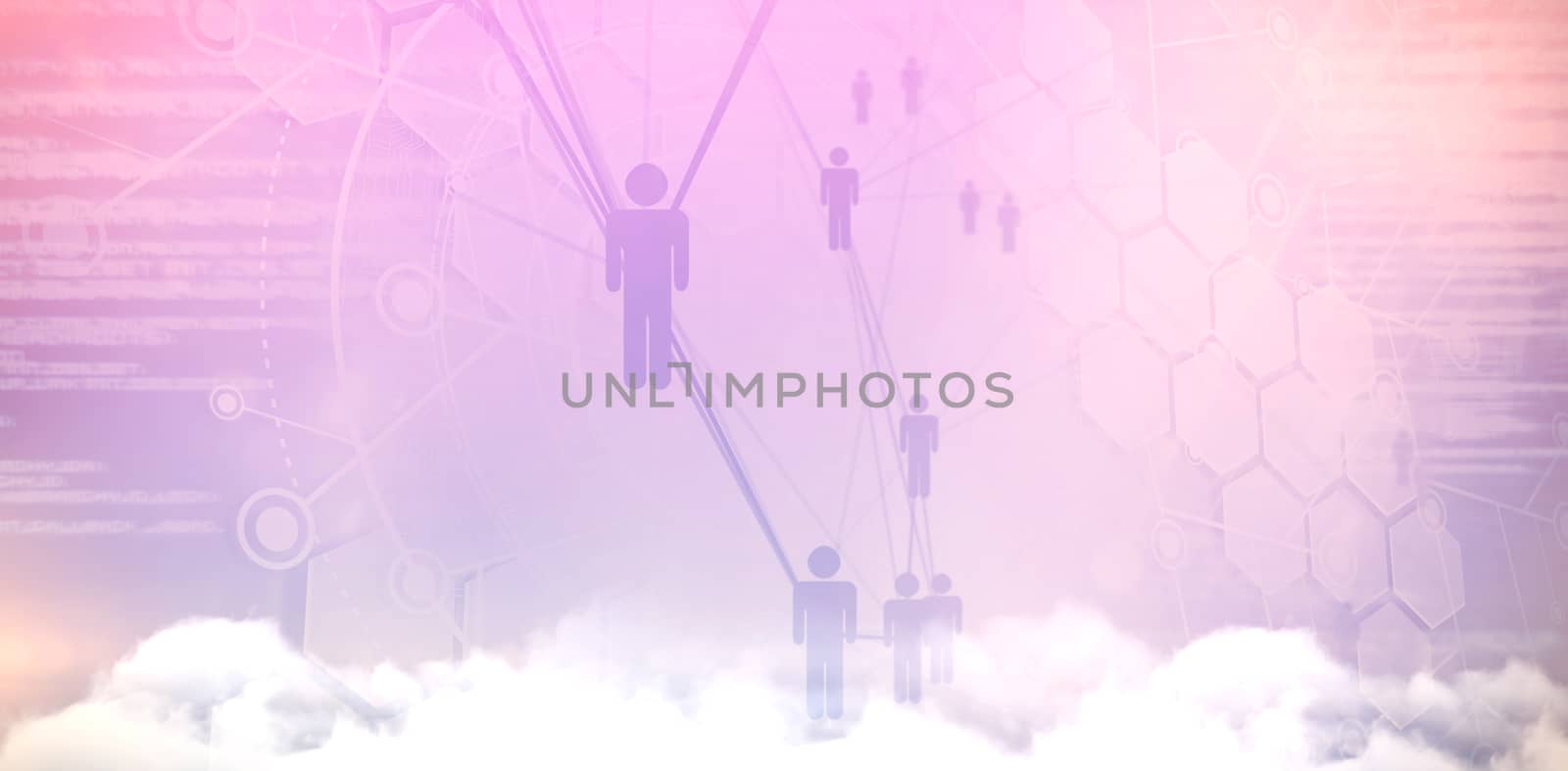 Composite image of people icons and binary codes by Wavebreakmedia