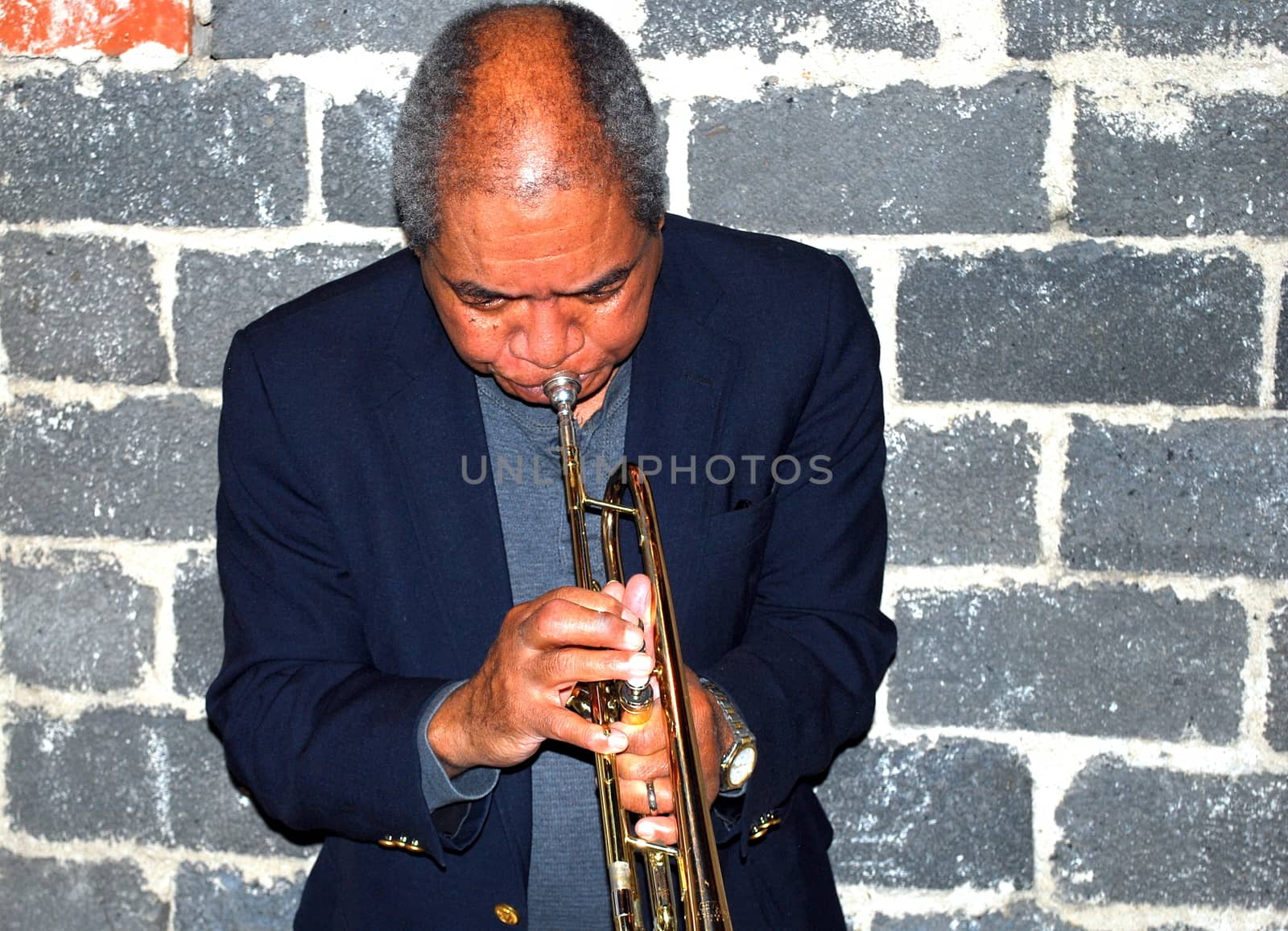 Jazz trumpet player. by oscarcwilliams